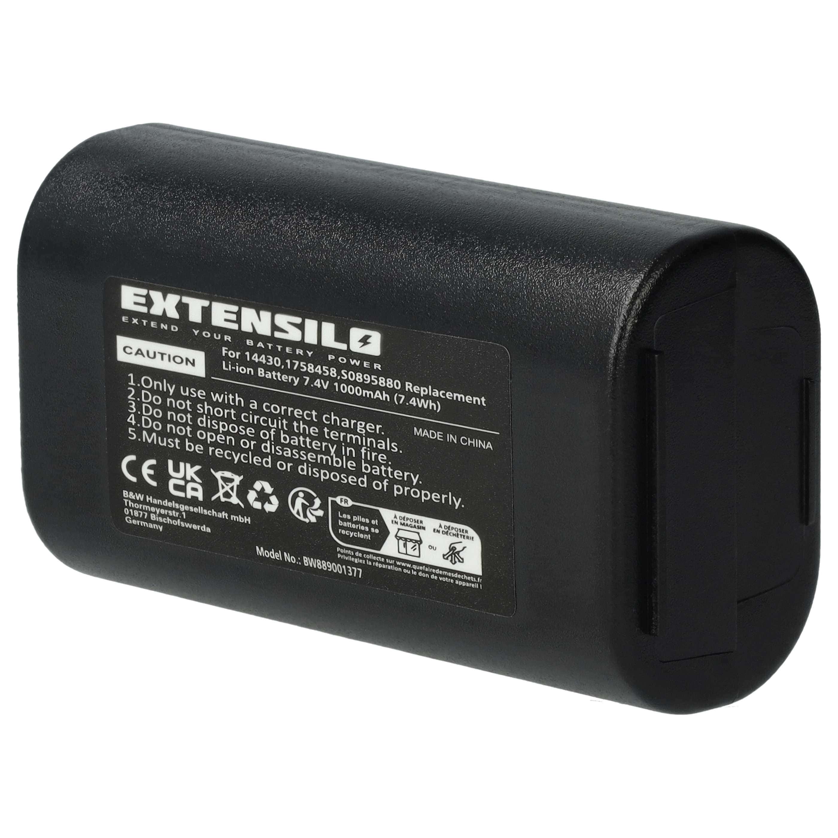 Printer 2x Battery replaces 3M W003688, S0895880 - 1000 mAh 7.4 V Li-Ion