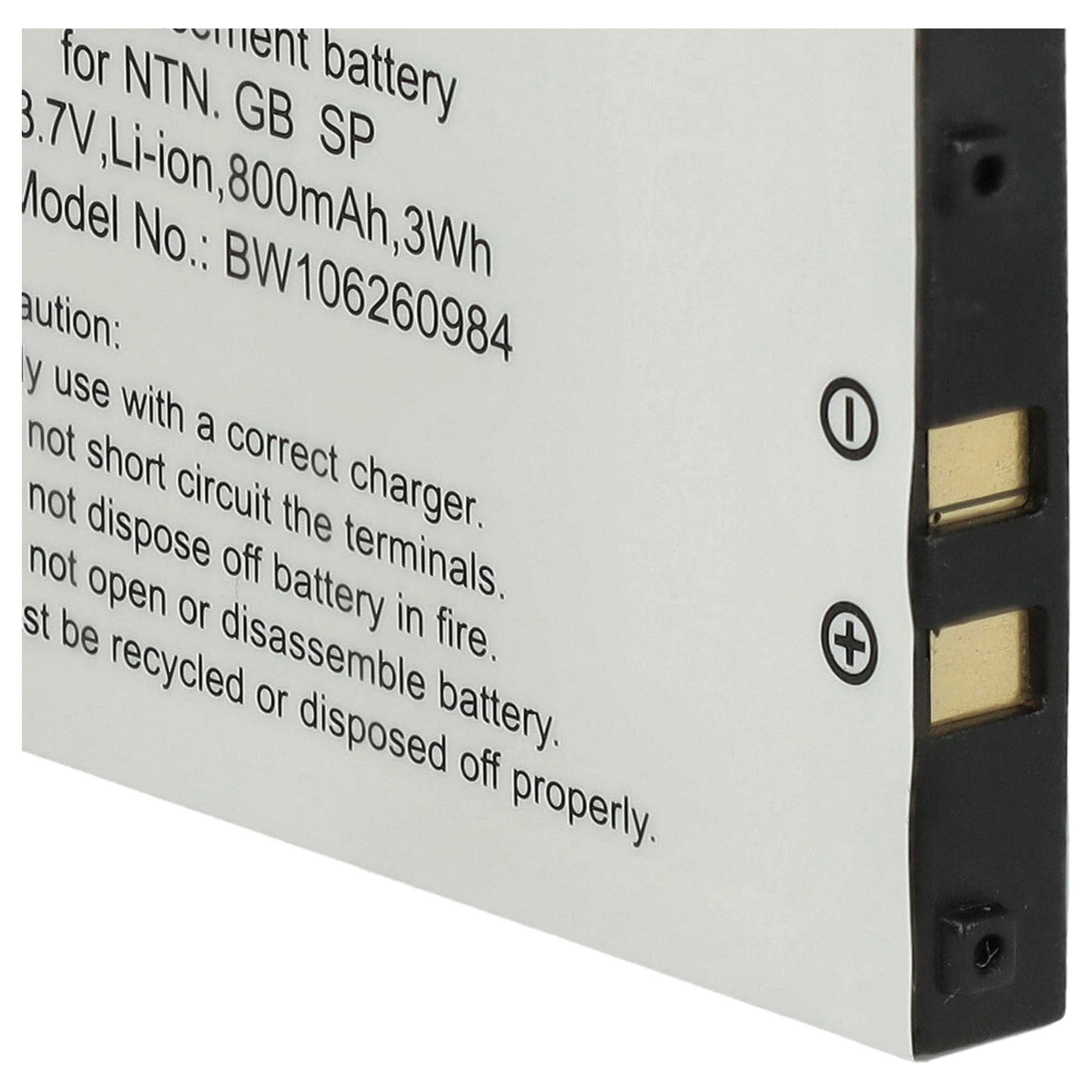 Games Console 2x Battery replaces Nintendo BT-M12, SAM-SPRBP, BAT-GBASP-1LI - 800 mAh 3.7 V Li-Ion