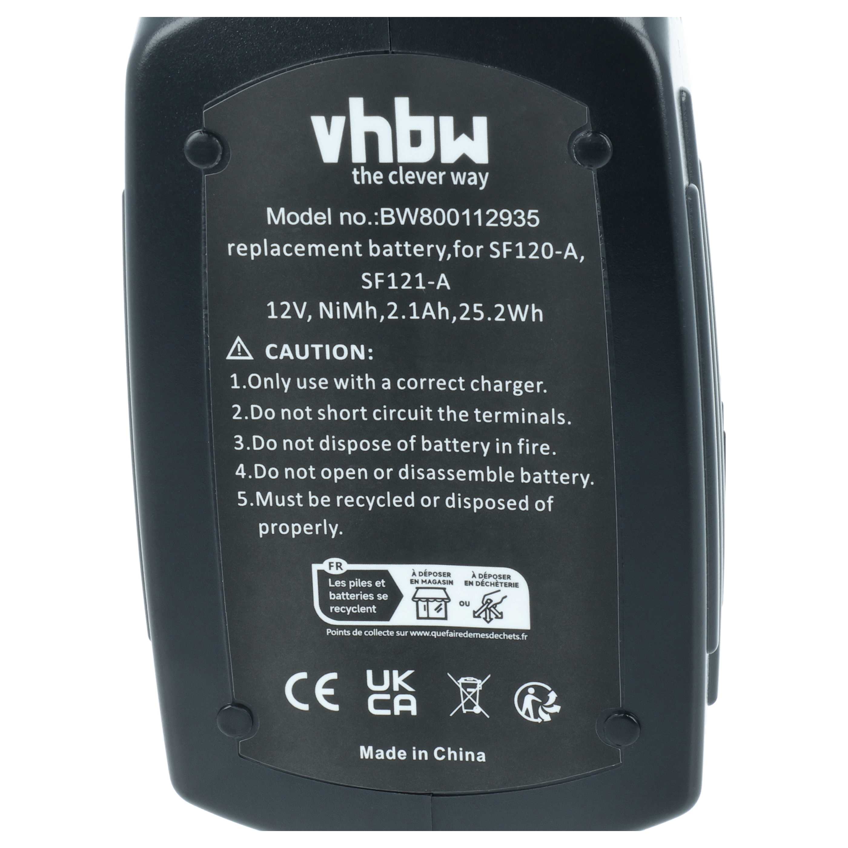 Battery replaces Hilti SFB126A, SFB121, SFB126 Electric Power Tool - 2100 mAh, 12 V, NiMH