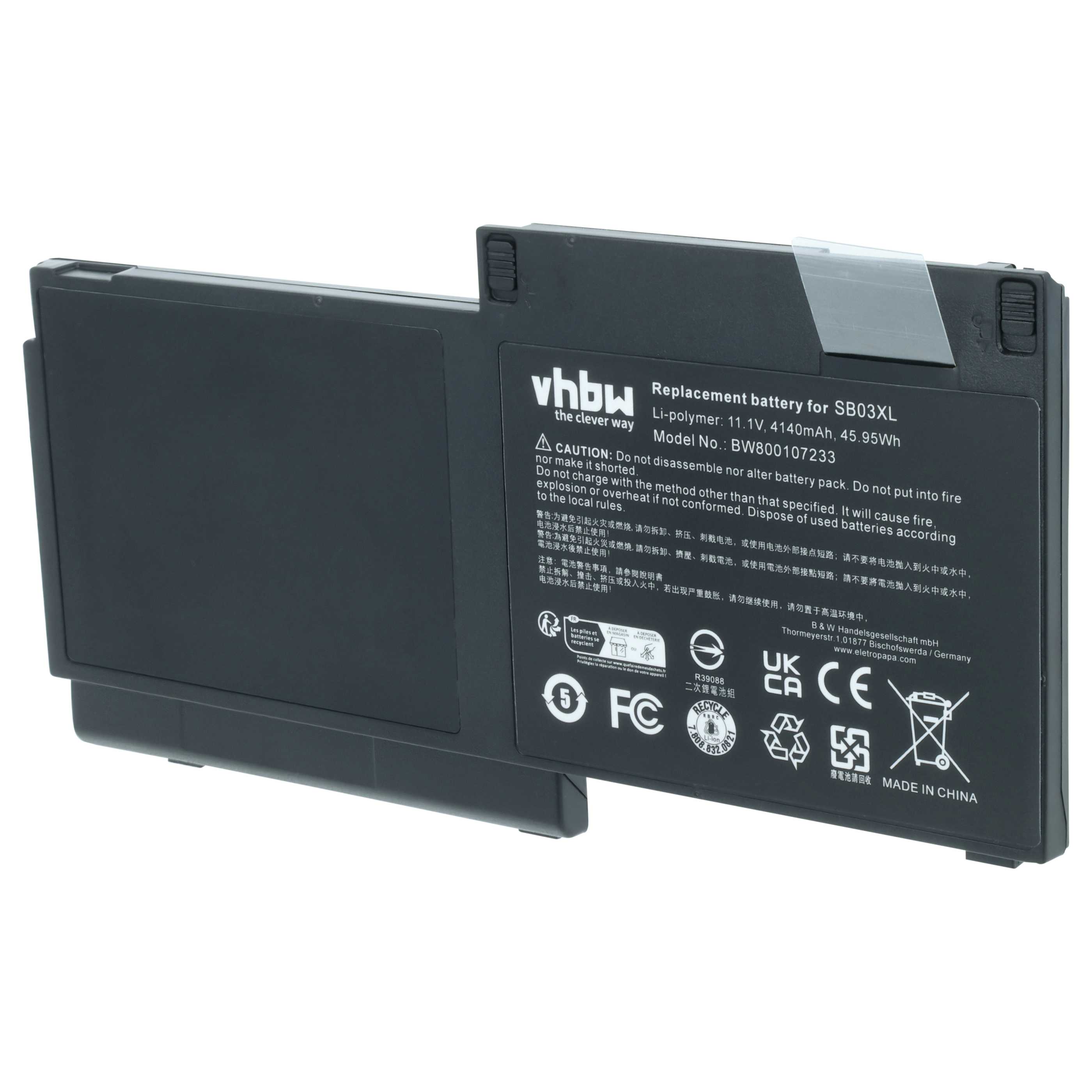Notebook Battery replaces HP 716726-1C1, 716726-171, 716725-171, 716725-1C1 - 4140 mAh 11.1 V Li-Ion, black
