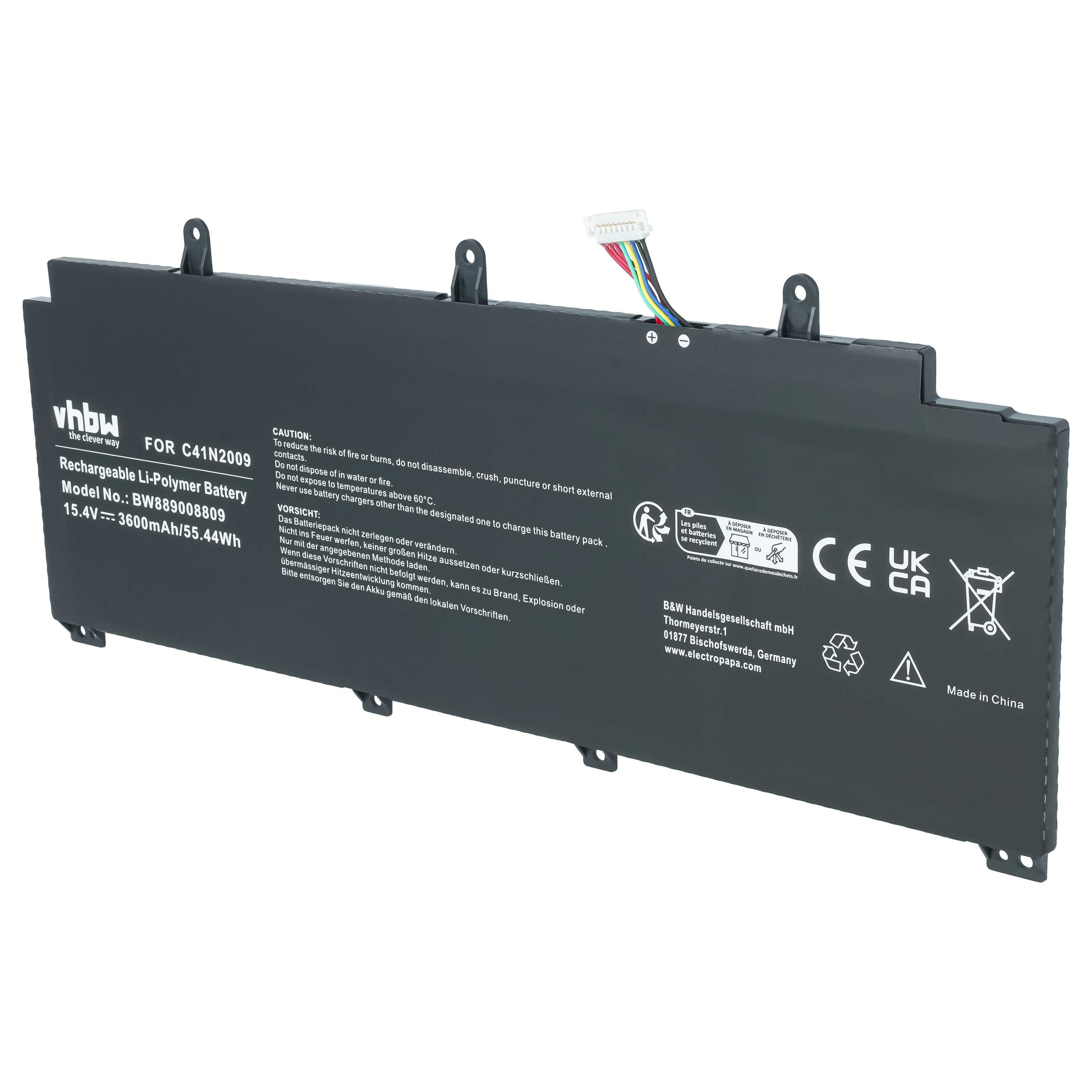 Notebook-Akku als Ersatz für Asus 0B200-03850000, C41N2009 für Asus - 3600mAh 15,4V Li-Polymer