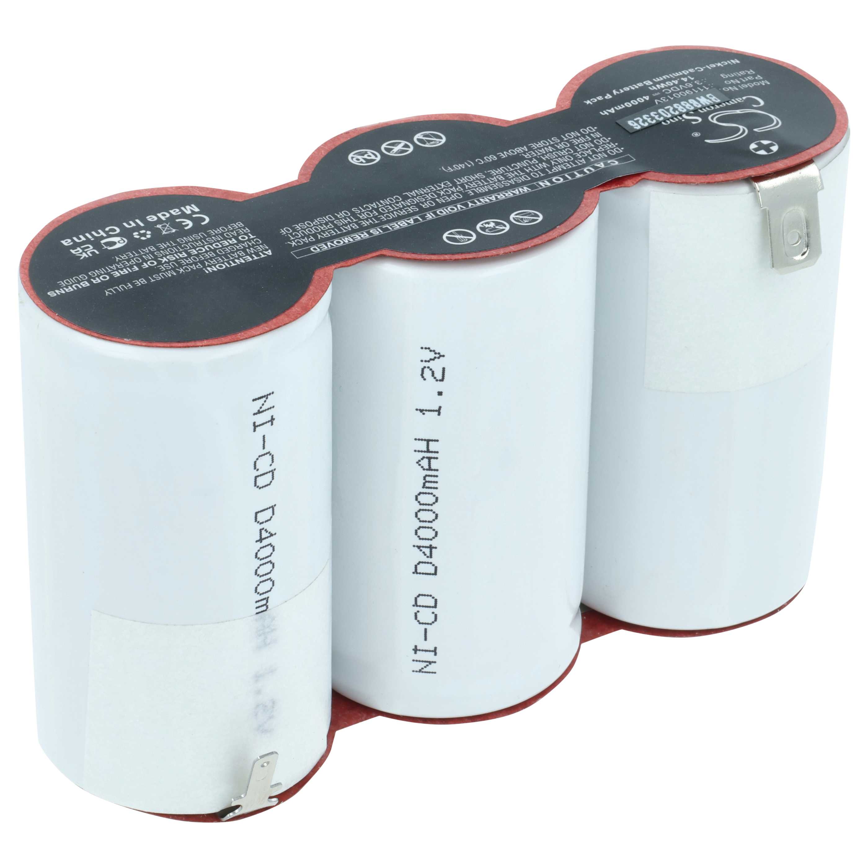 Batteria per illuminazione di emergenza sostituisce Van Lien 11190013V - 4000mAh 3,6V NiCd