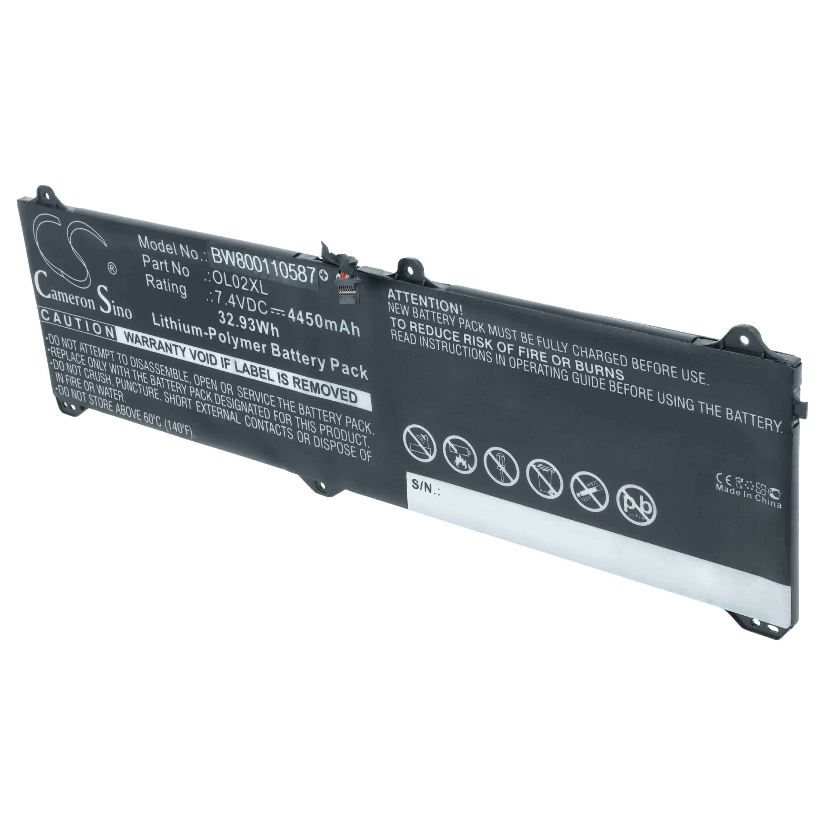 Akumulator do laptopa zamiennik OL02XL - 4450 mAh 7,4 V LiPo, czarny