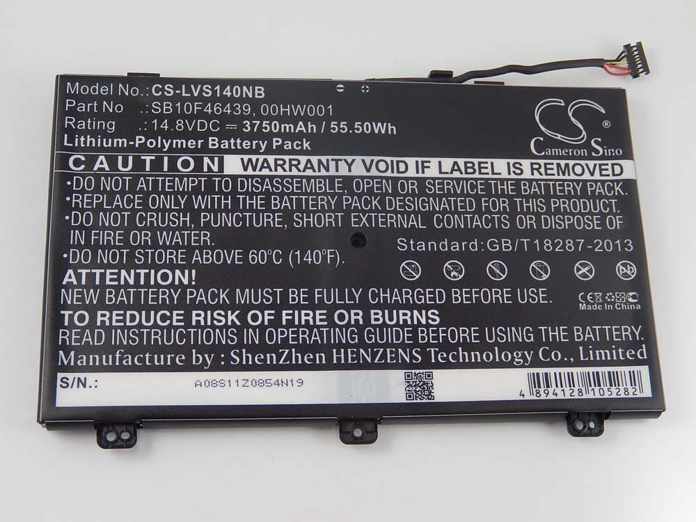 Akumulator do laptopa zamiennik Lenovo SB10F46439, 00HW001 - 3750 mAh 14,8 V LiPo