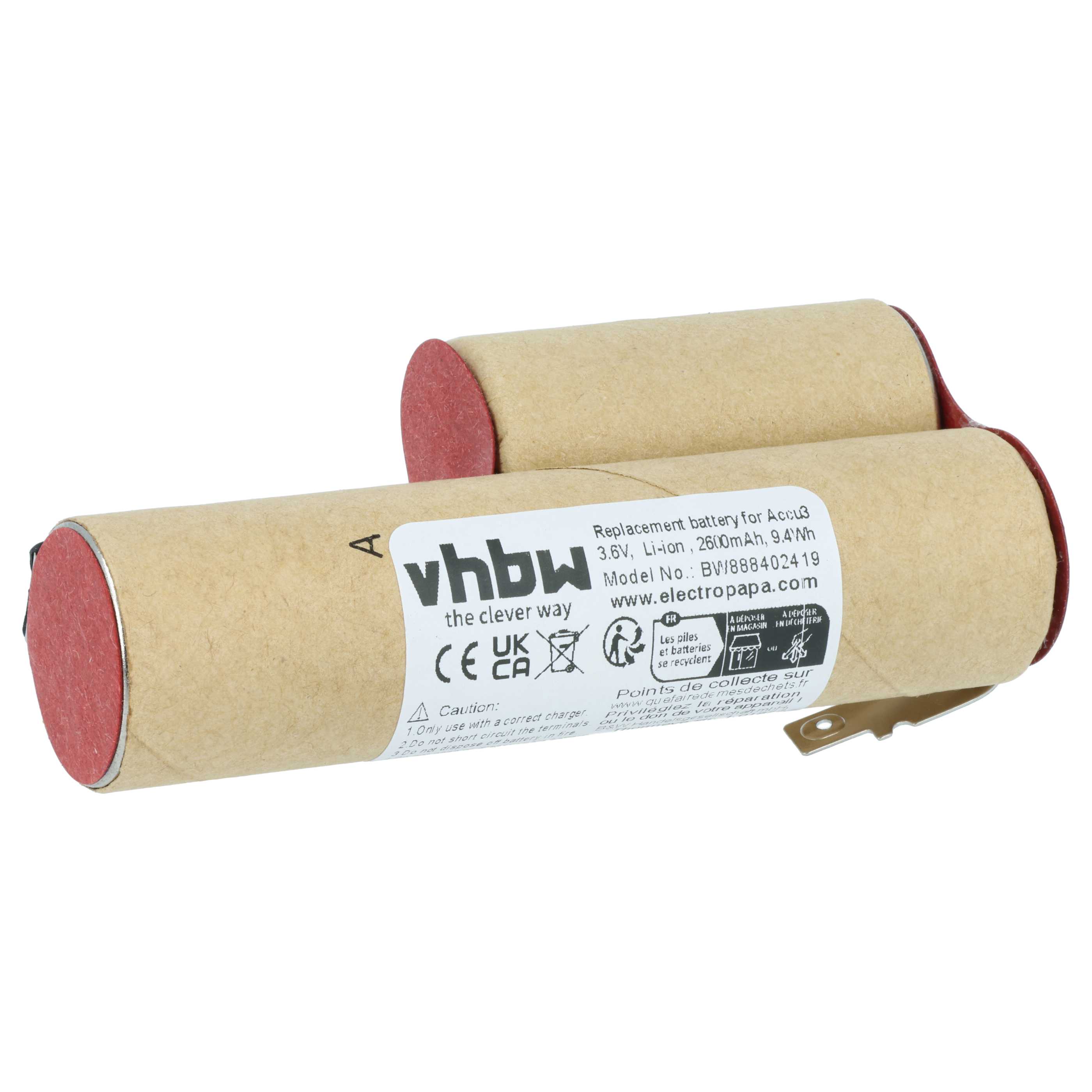 Battery replaces Gardena Accu3 - 2600 mAh 3.6 V NiMH