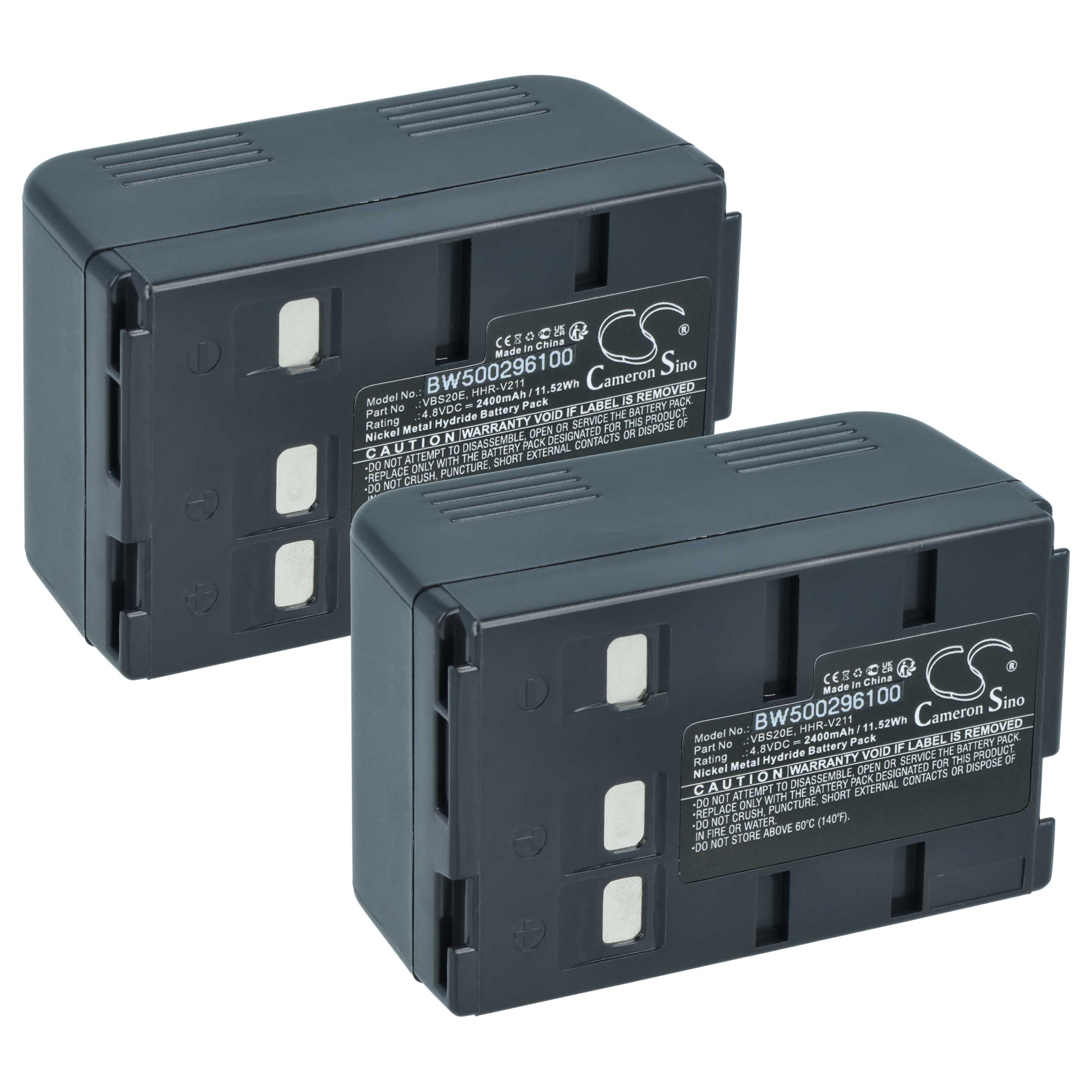 2x Akku für Panasonic wie VBS10E, 2400mAh, Ni-MH, 4,8V