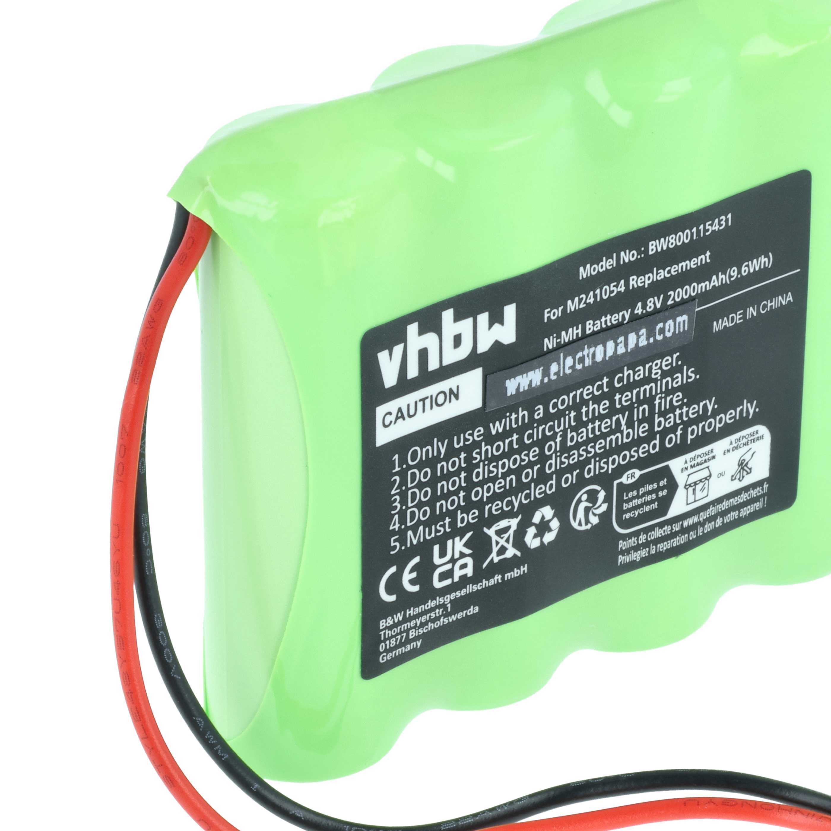 Batterie (5 pièces) remplace Teleradio M241054 - 2000mAh 4,8V NiMH