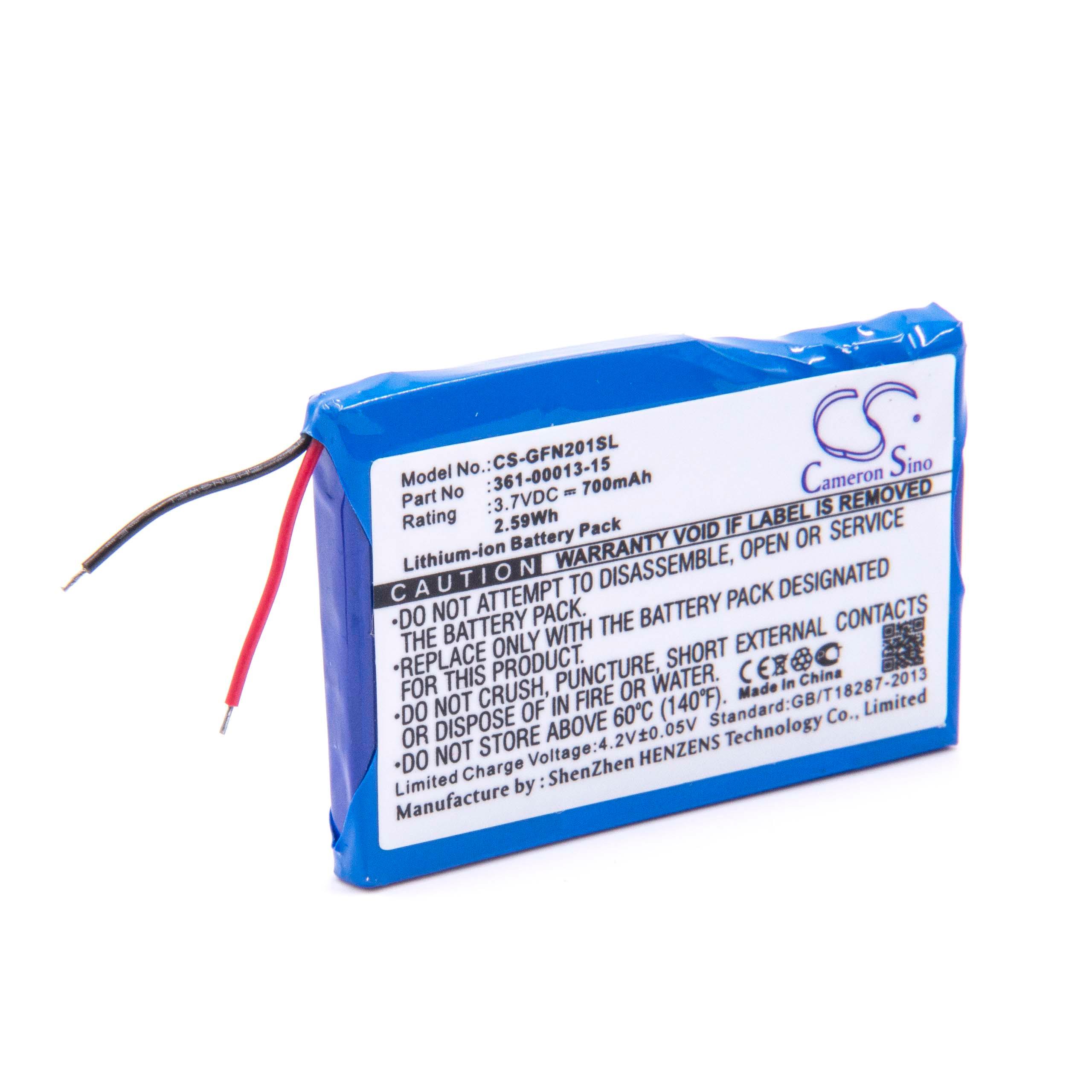 Batteria sostituisce Garmin 361-00013-15 per navigatore Garmin - 700mAh 3,7V Li-Ion