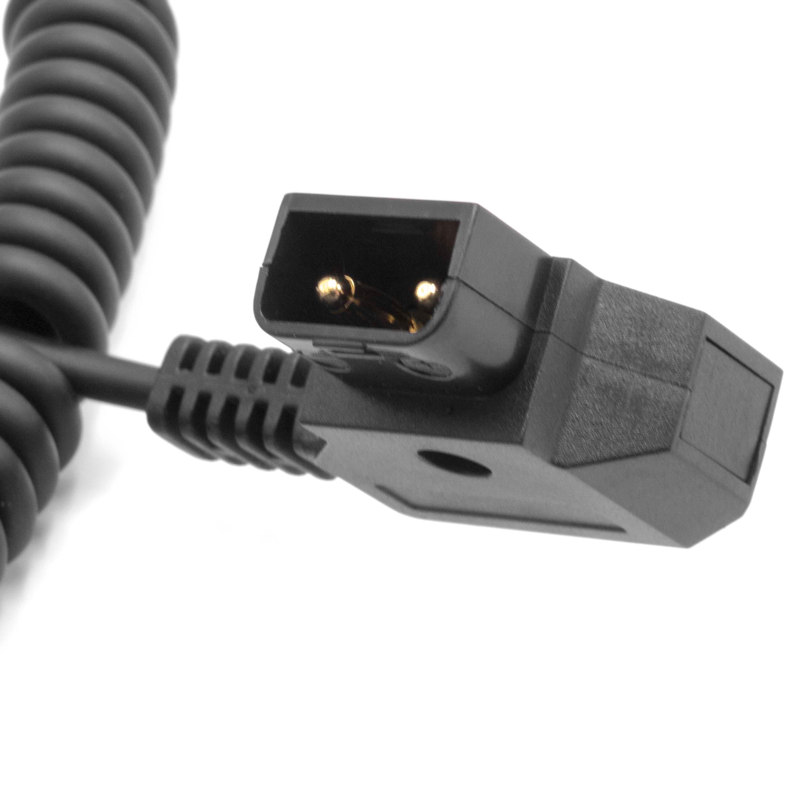 vhbw Stromkabel D-Tap auf Mini XLR-Stecker 4-Pin Camcorder, Kamera - Spiralkabel Schwarz