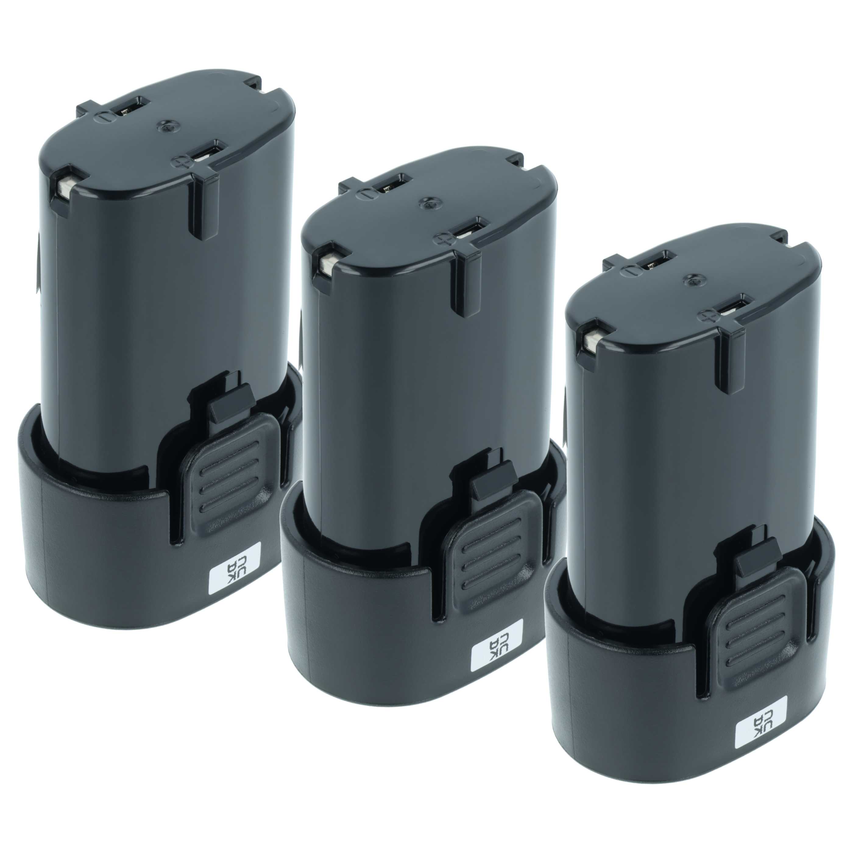 3x Battery replaces Makita BL7010, 194356-2, 194355-4 Electric Power Tool - 2000 mAh, 7.2 V, Li-Ion