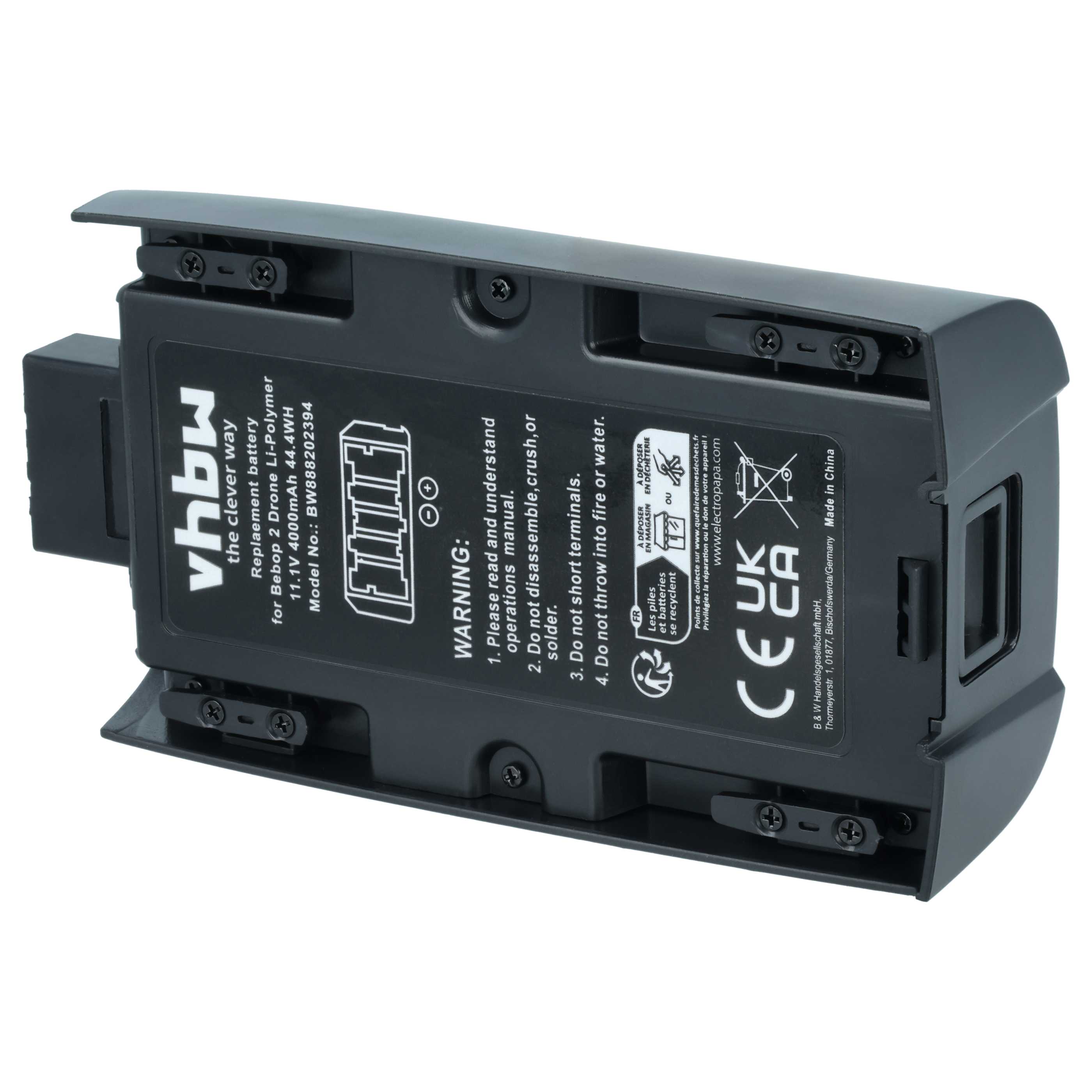 Batteria per drone quadri e multicottero sostituisce Parrot 1416366, 1413006 - 4000mAh 11,1V Li-Poly