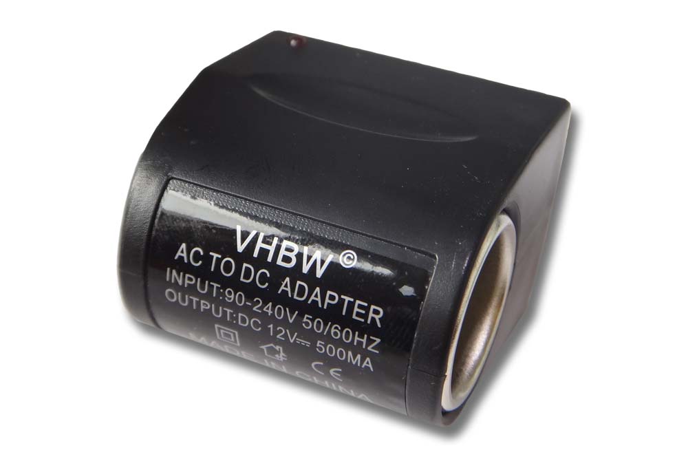 vhbw adattatore 12 V - 220 V, trasformatore di tensione da 500 mA per caricatore, cavo di ricarica da auto