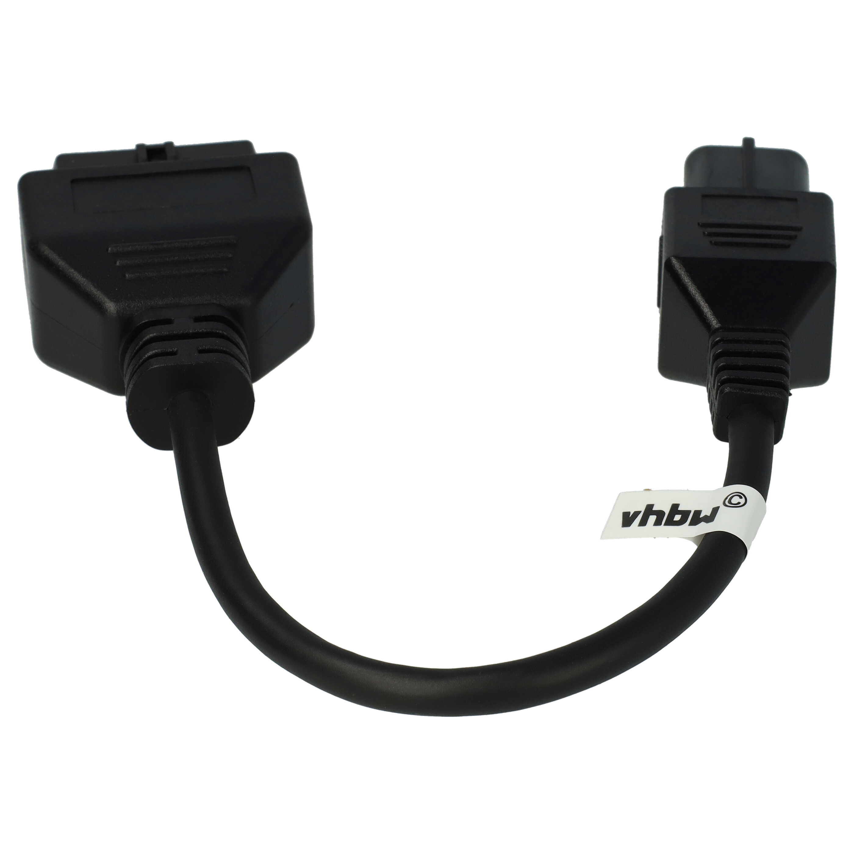 vhbw OBD2 Adapter OBD2 6 Pin to OBD2 16Pin suitable for Husqvarna CCM 450 Motorbike - 30 cm