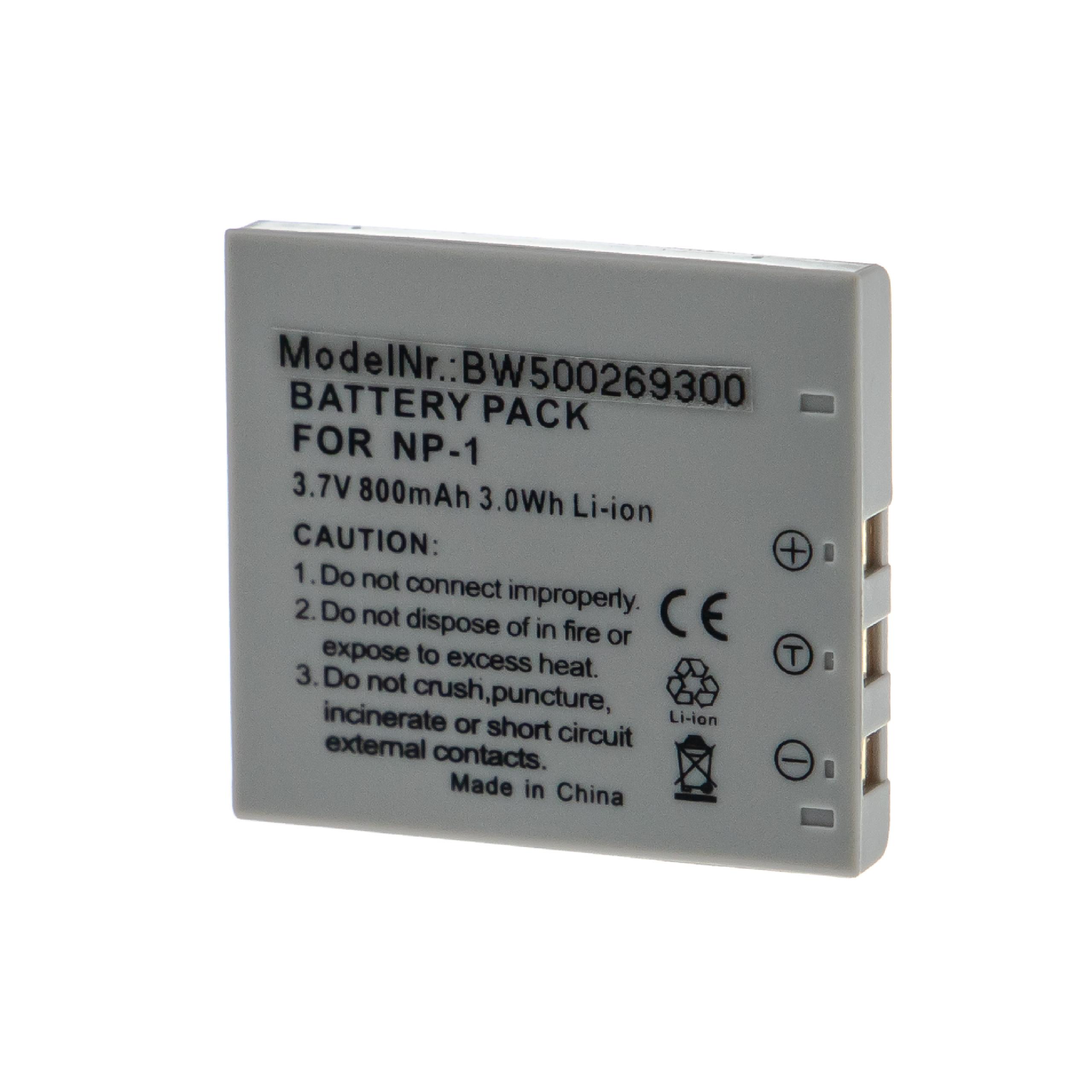 Battery Replacement for Konica Minolta NP-1 - 800mAh, 3.7V, Li-Ion