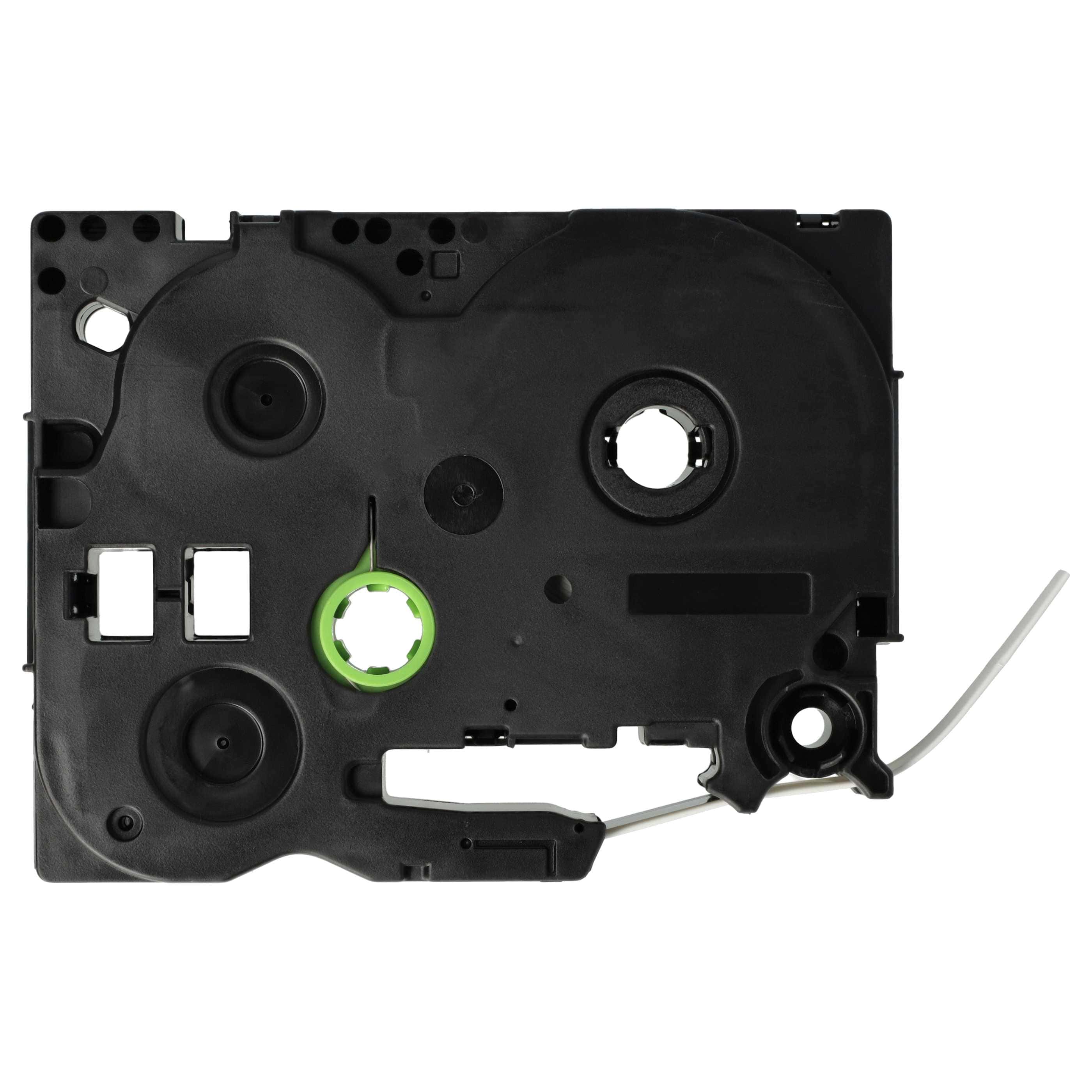 5x Label Tape replaces Brother HSE-221 - Black to White, Heat Shrink Tape, 8.8 mm