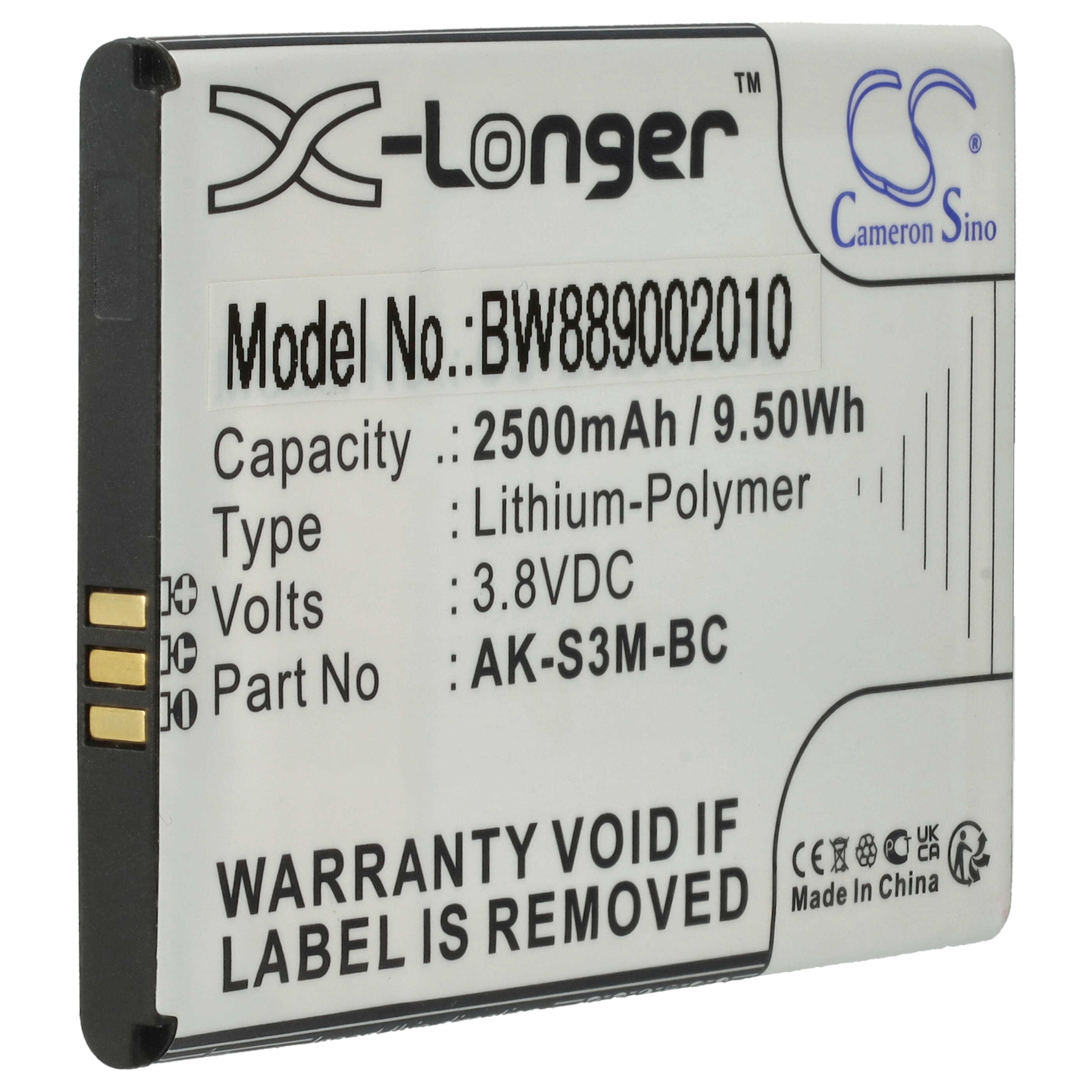 Senior Mobile Phone Battery Replacement for Emporia AK-S3M-BC - 2500 mAh 3.8 V Li-polymer