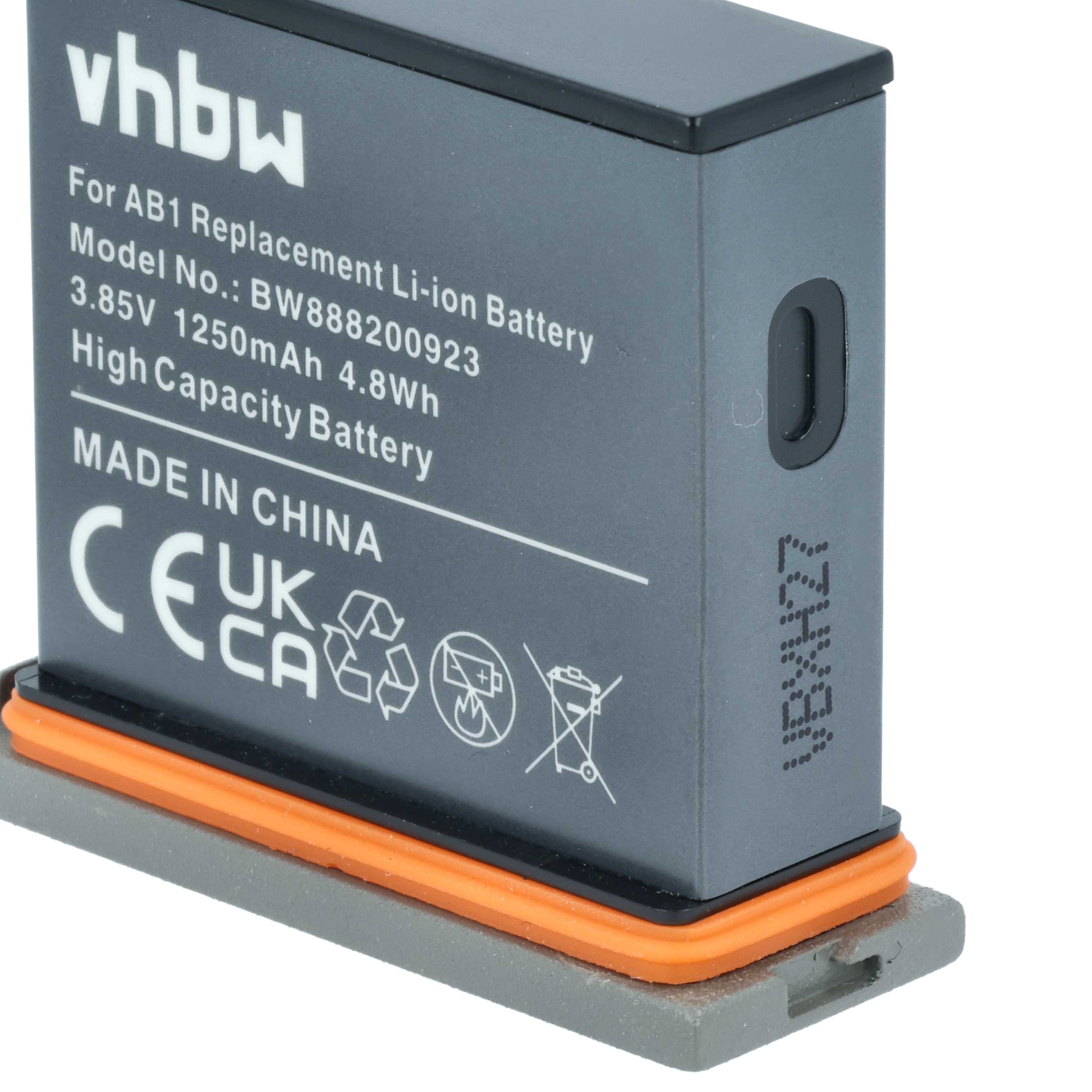 2x Battery replaces DJI AB1 - 1250mAh, 3.85V, Li-Ion