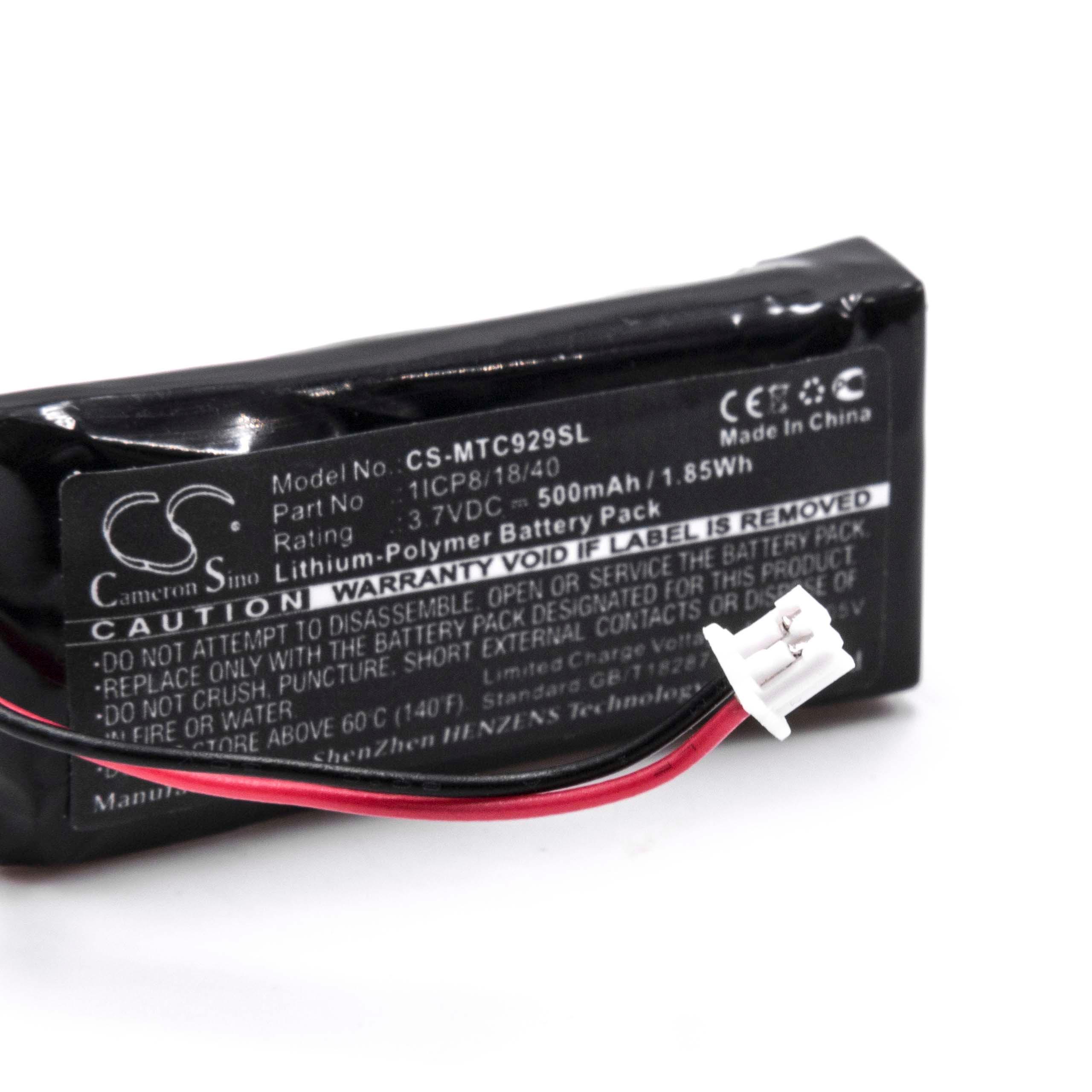 Akumulator do słuchawek bezprzewodowych zamiennik Midland 1ICP8/18/40 - 500 mAh 3,7 V LiPo