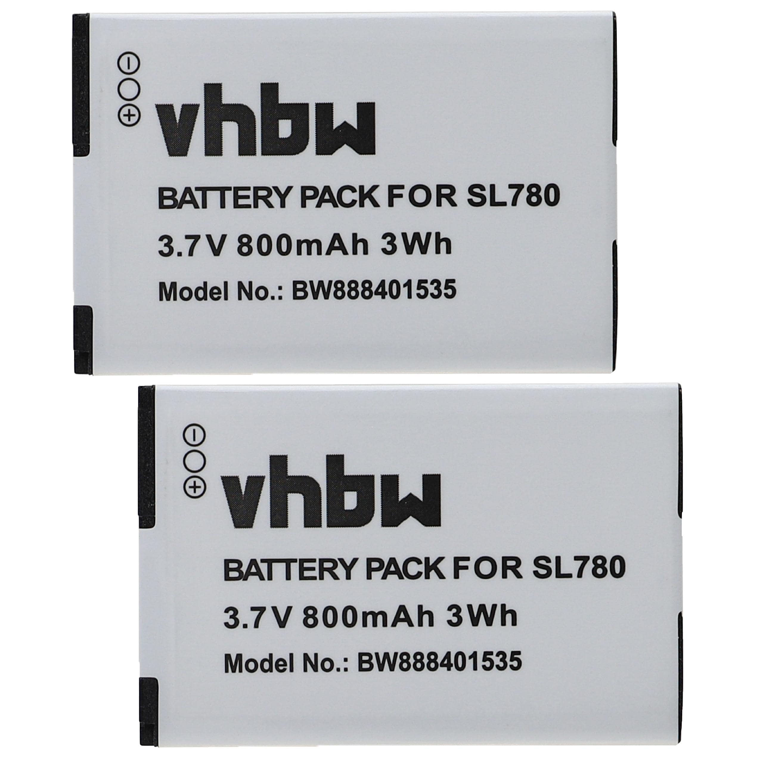 2x Batteries remplace Siemens S30852-D2152-X1, 4250366817255 pour téléphone Gigaset - 800mAh 3,7V Li-ion