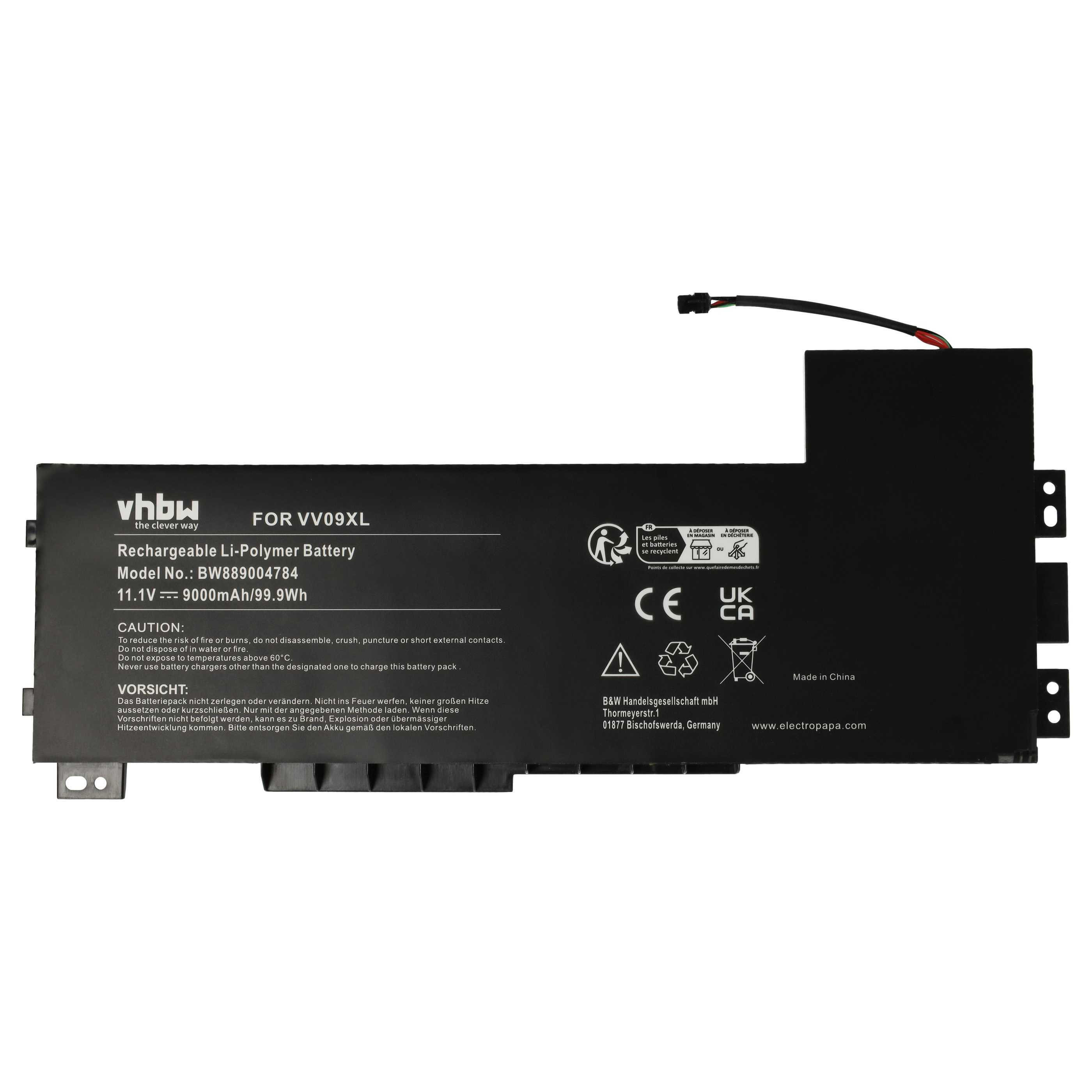 Akumulator do laptopa zamiennik 808398-2B1, 808398-2B2, 808398-2C1 - 9000 mAh 11,1 V Li-Ion, czarny