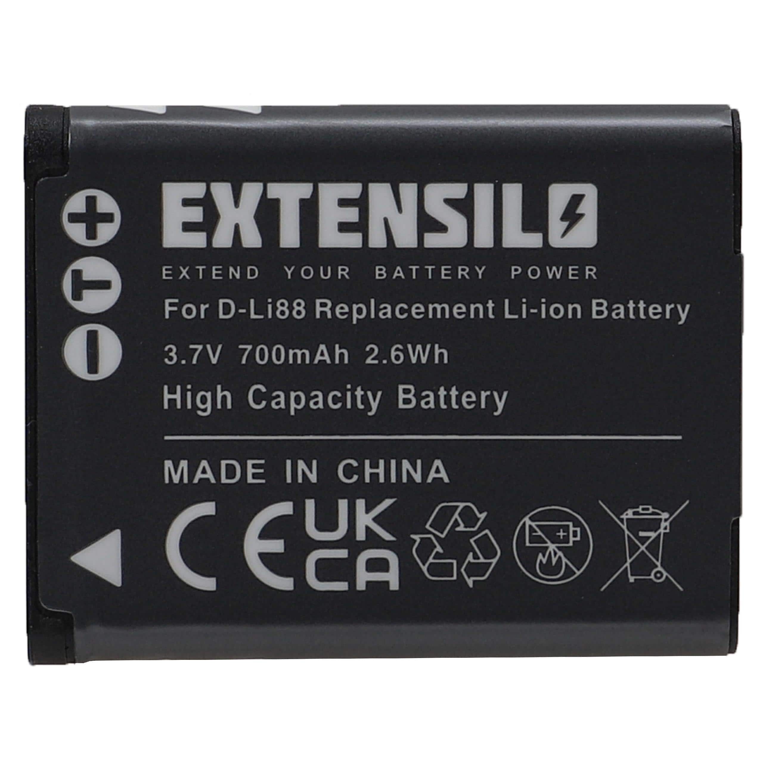 Batterie remplace Panasonic VW-VBX070E, VW-VBX070 pour appareil photo - 700mAh 3,7V Li-ion