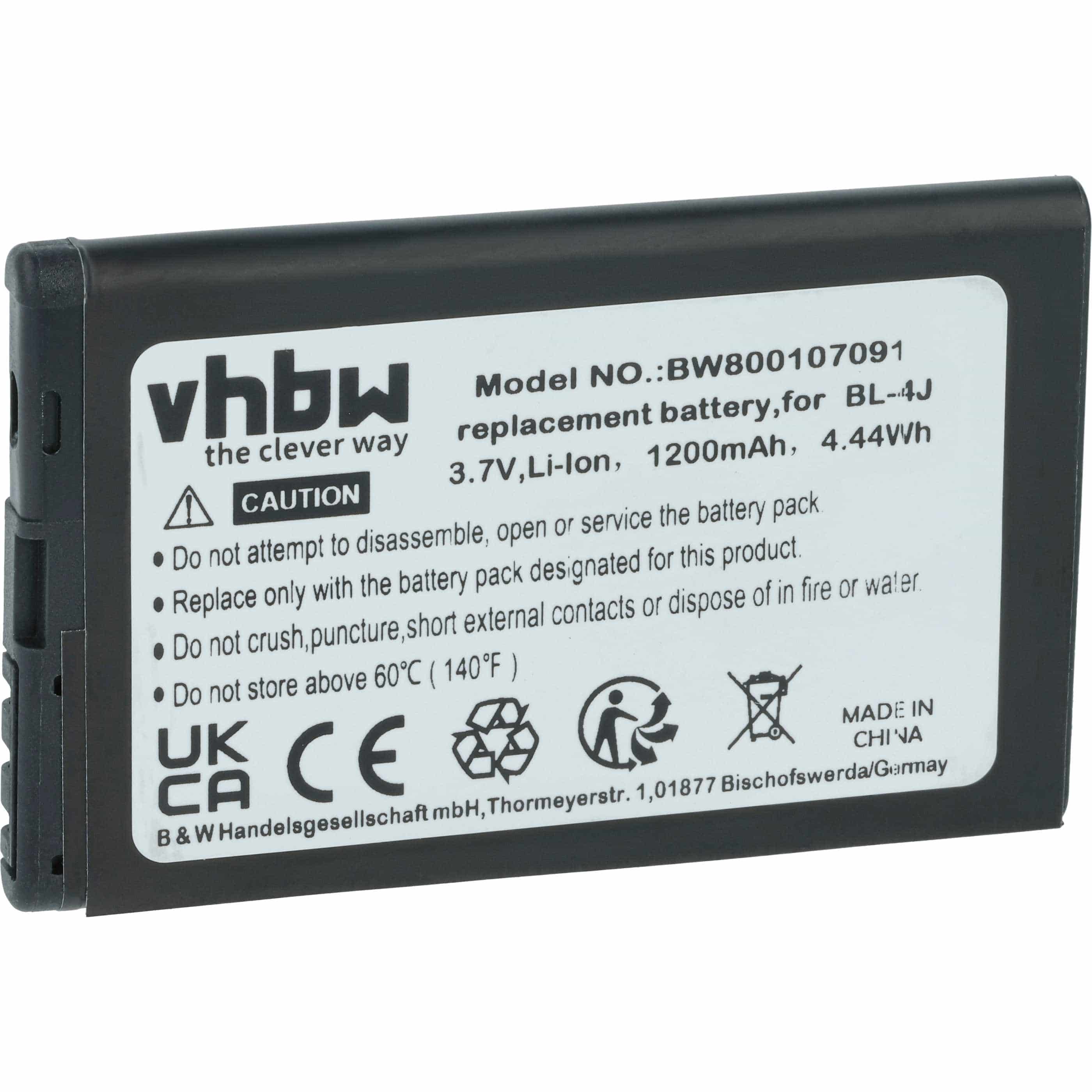 Akumulator do telefonu smartfona zamiennik Nokia BL-4J - 1200 mAh 3,7 V Li-Ion