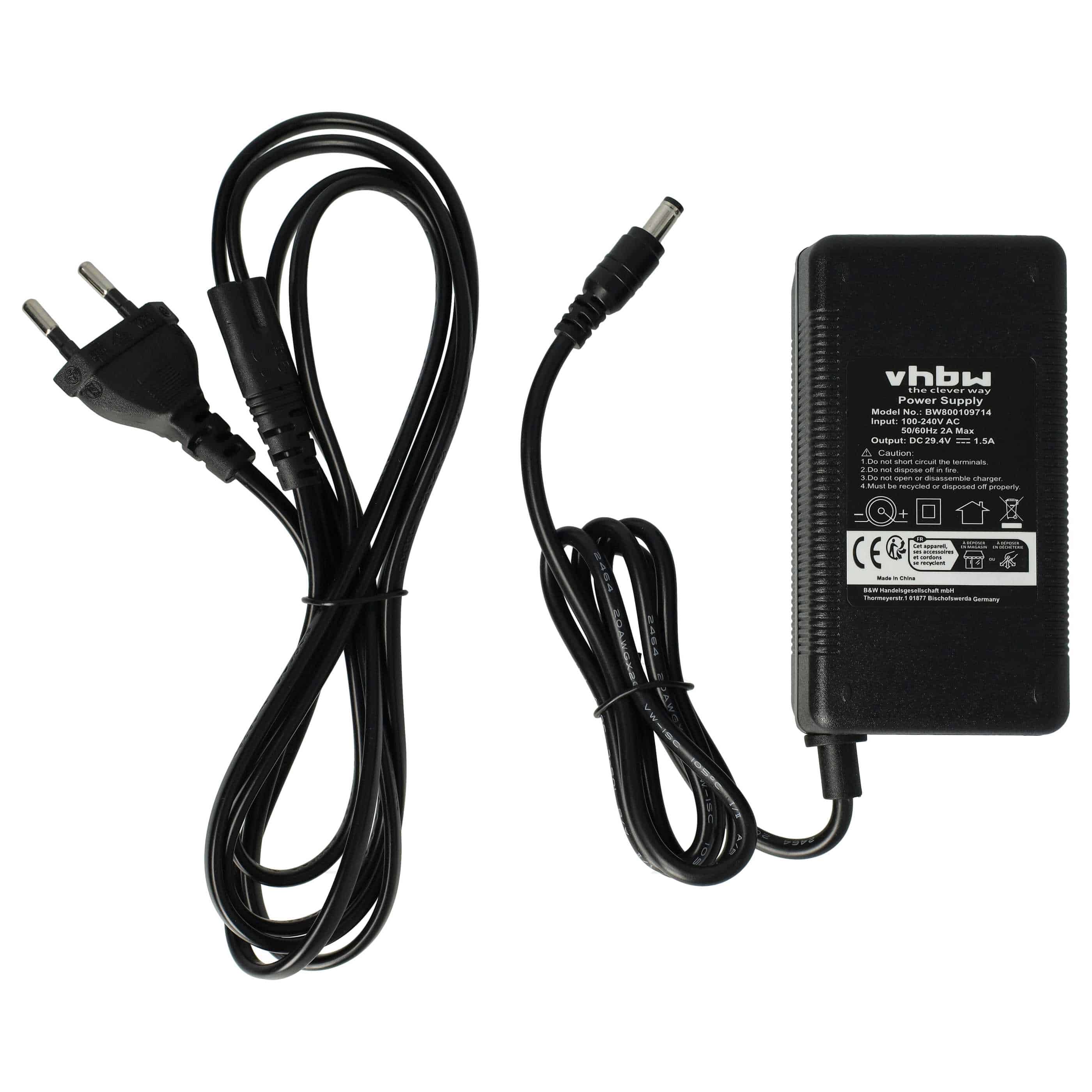 Charger suitable for E-Bike Battery - For 24 V Batteries, With Round Plug, 1.5 A