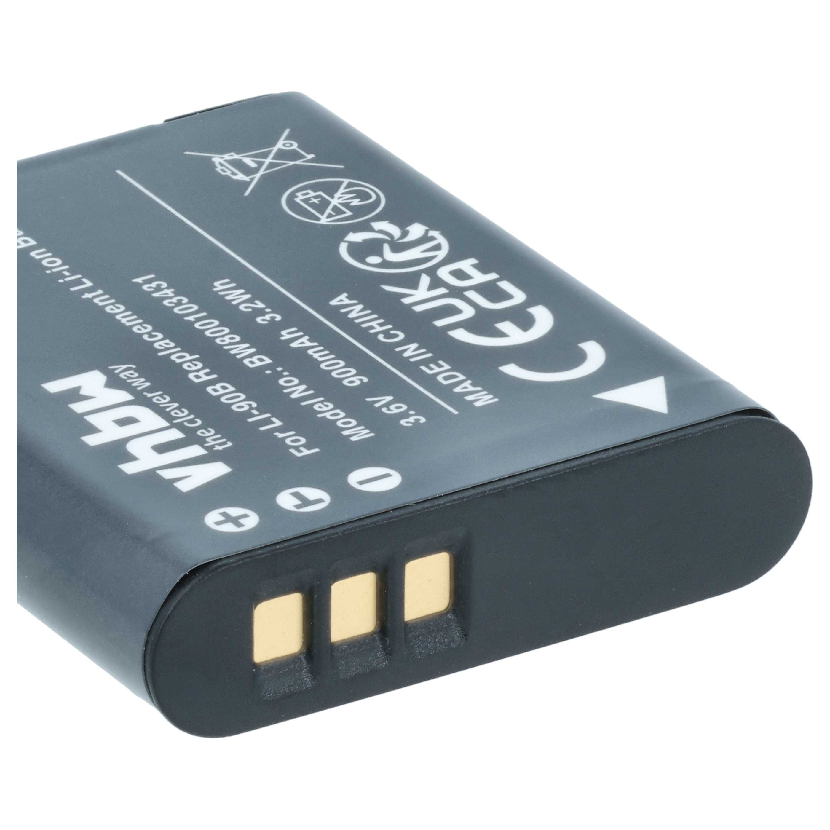 2x Battery replaces Olympus Li-92B, Li-90B - 900mAh, 3.6V, Li-Ion