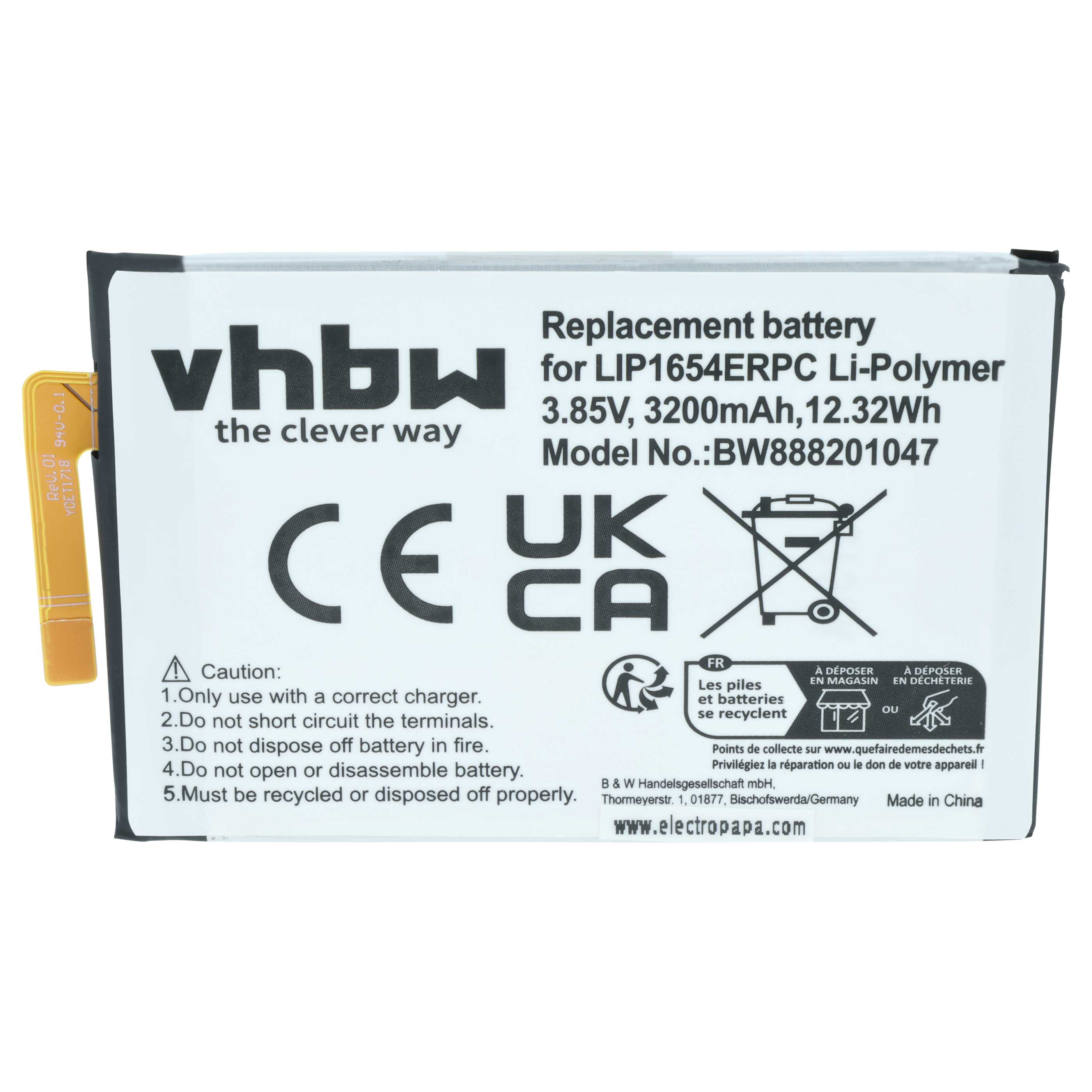 Akumulator do telefonu smartfona zamiennik Sony LIP1654ERPC, 1309-2682, SNYSK84 - 3200 mAh 3,85 V LiPo