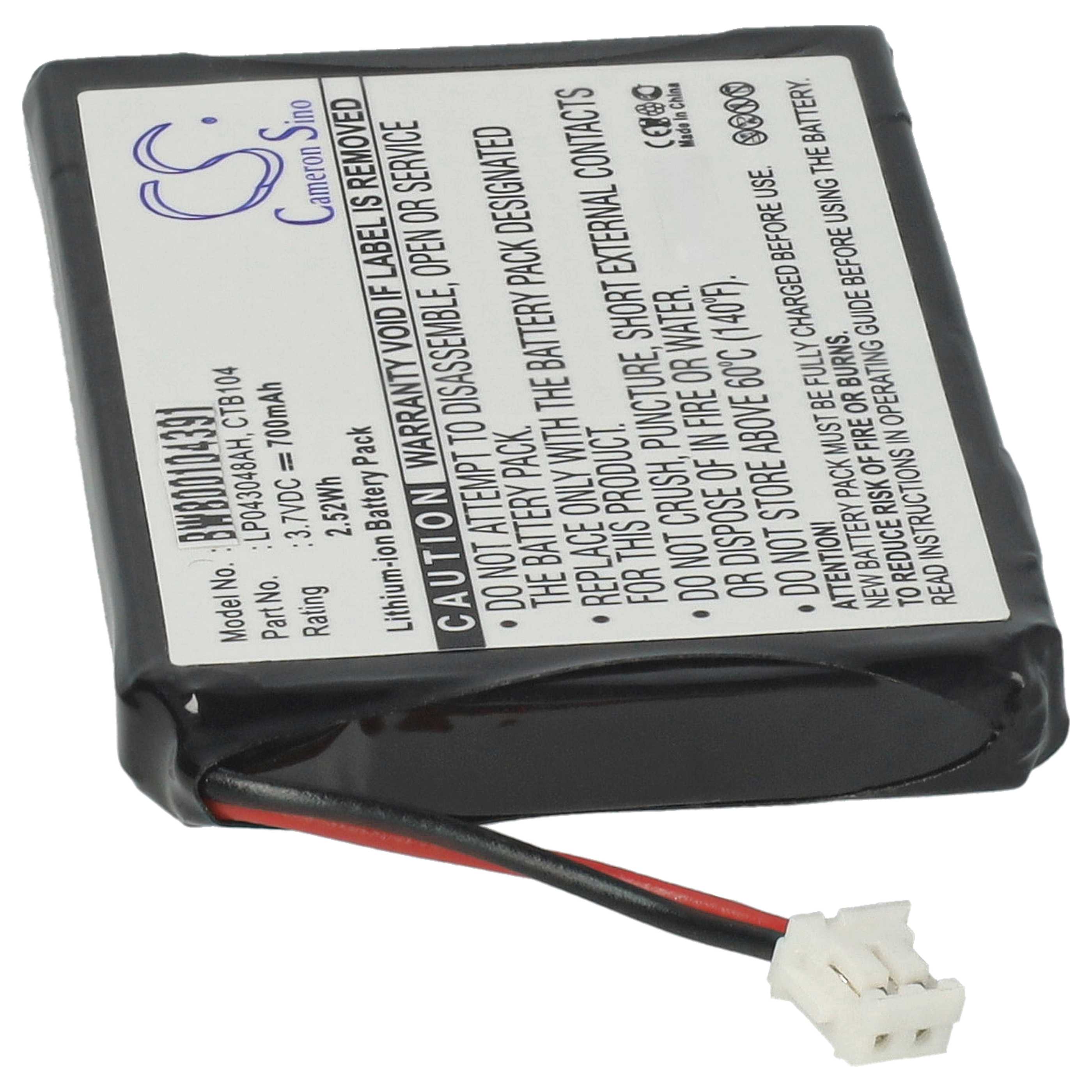 Batterie remplace Sagem 253230694, LP043048AH, CTB104 pour téléphone T-Com - 700mAh 3,7V Li-ion