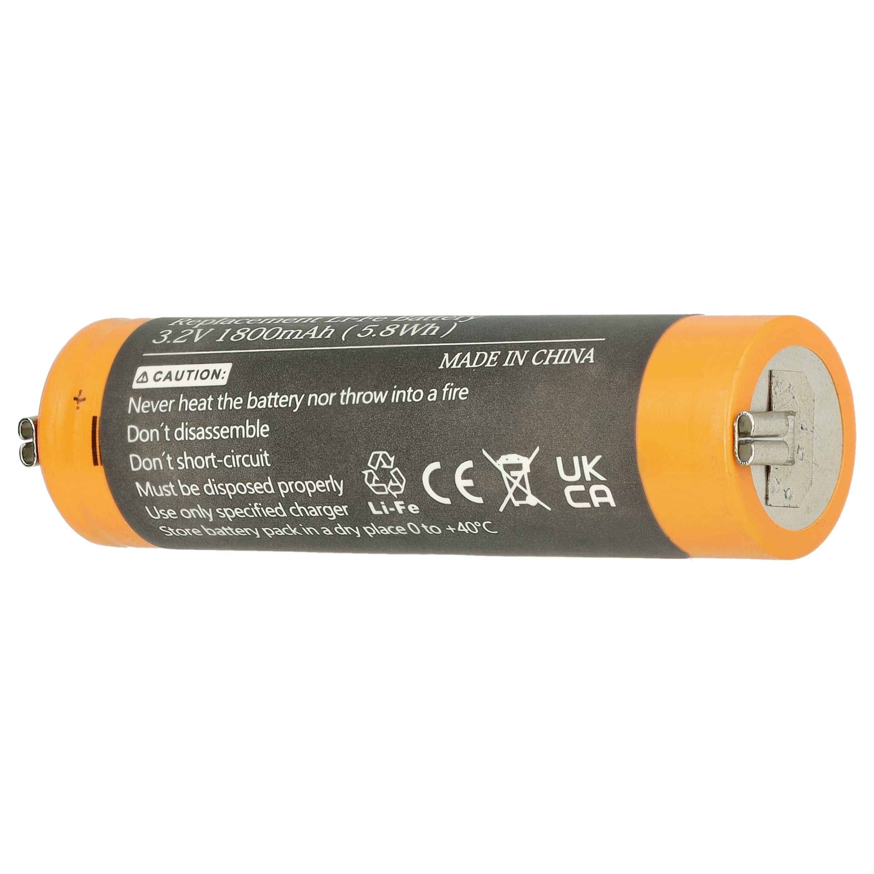Batterie remplace Moser 1884-7102 pour tondeuse à cheveux - 1800mAh 3,2V Li-ion