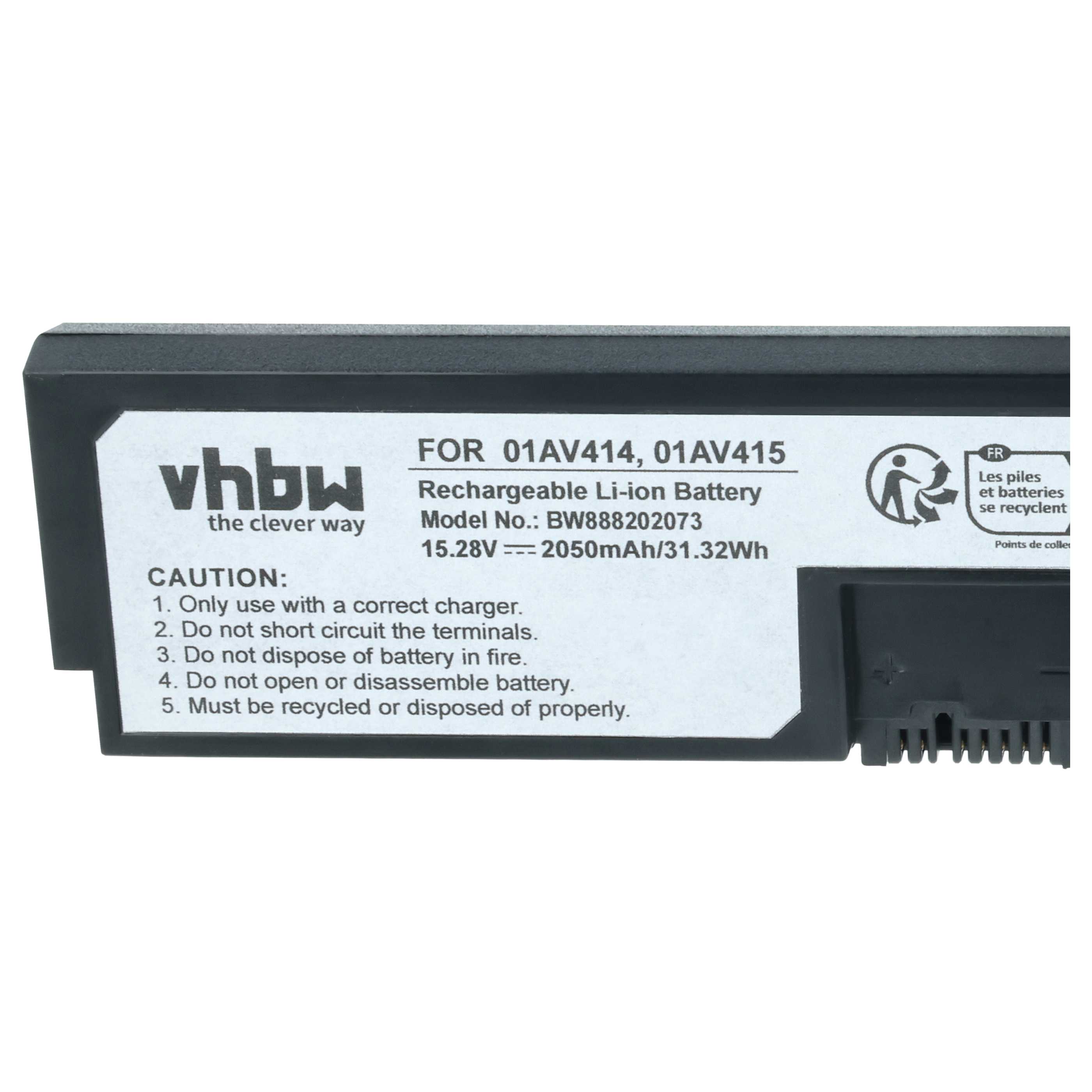 Akumulator do laptopa zamiennik Lenovo 01AV416, 01AV417, 01AV414, 01AV415 - 2050 mAh 15,28 V Li-Ion, czarny