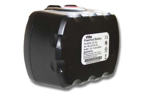 Batterie remplace Bosch 2 607 335 261, 2 60 7335 249 pour outil électrique - 3000 mAh, 12 V, NiMH