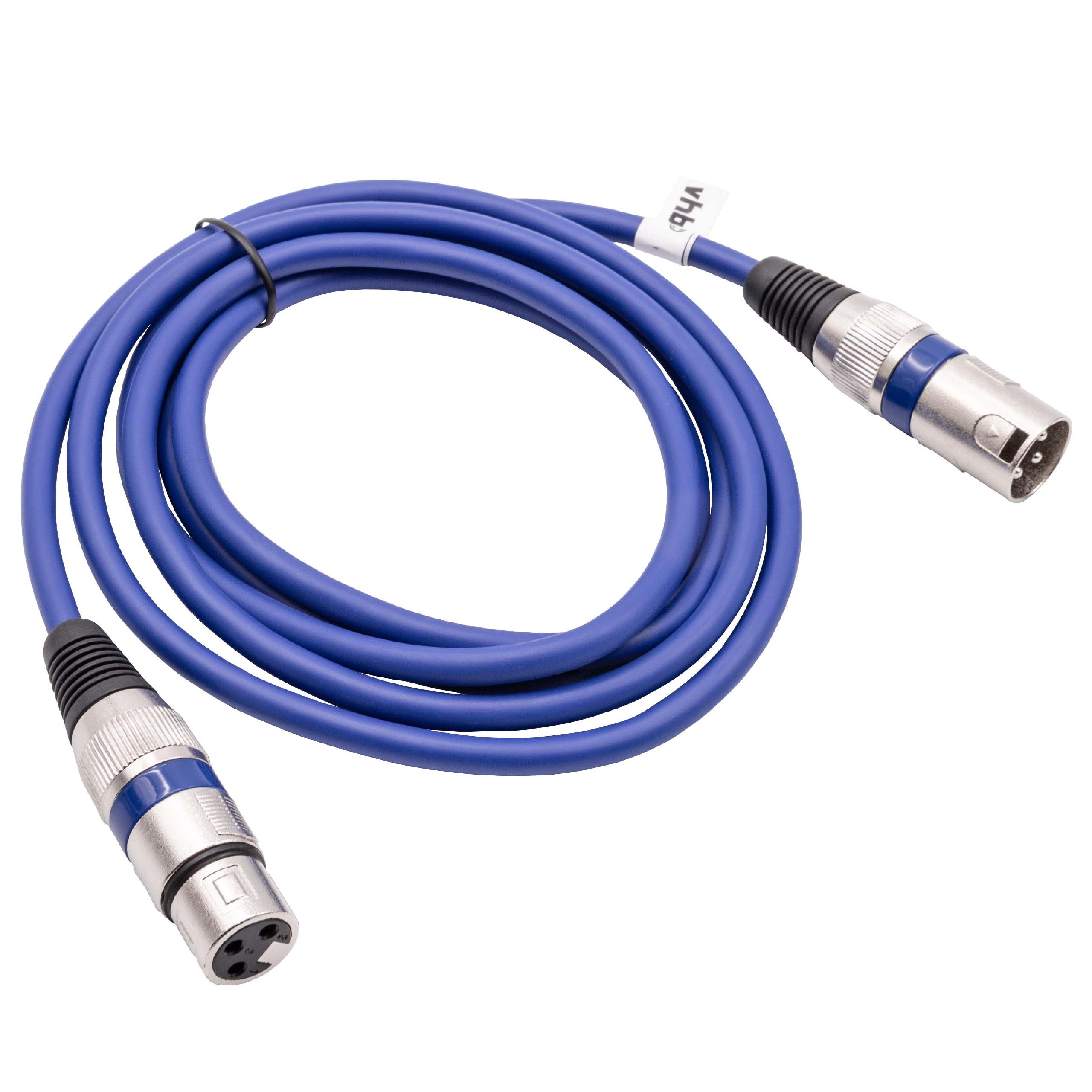 Kabel DMX do oświetlenia reflektorów - wtyk XLR na gniazdo XLR Buchse, 2 m, niebieski