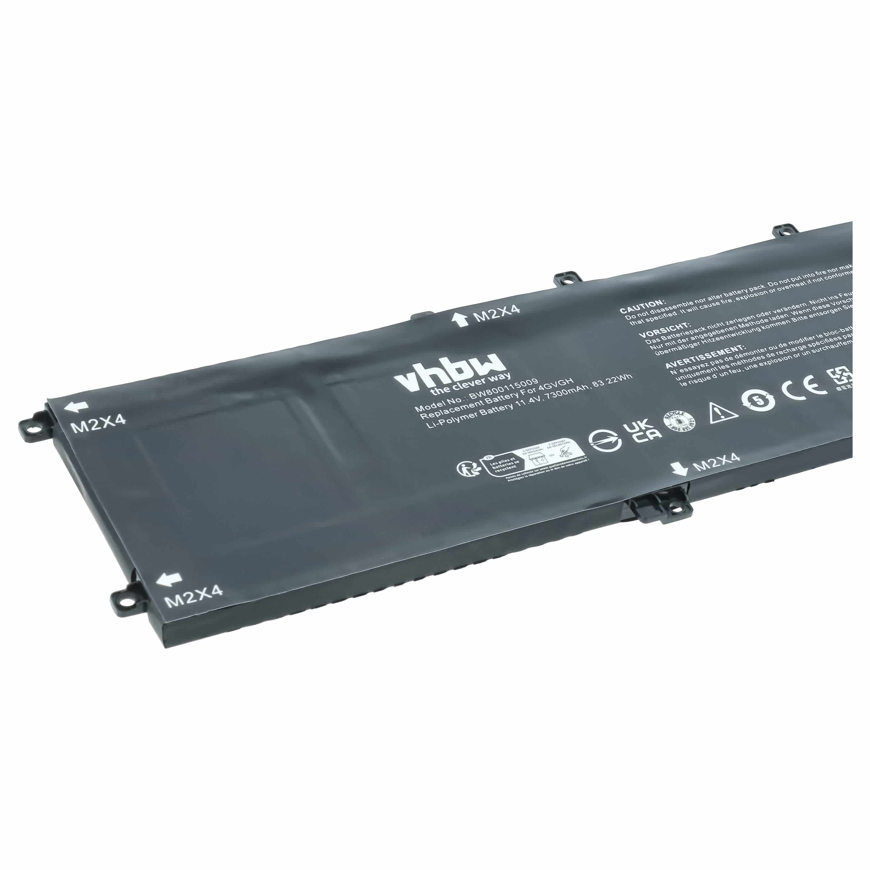 Akumulator do laptopa zamiennik Dell 01P6KD, 62MJV, 1P6KD, 4GVGH, 062MJV - 7300 mAh 11,4 V Li-Ion, czarny
