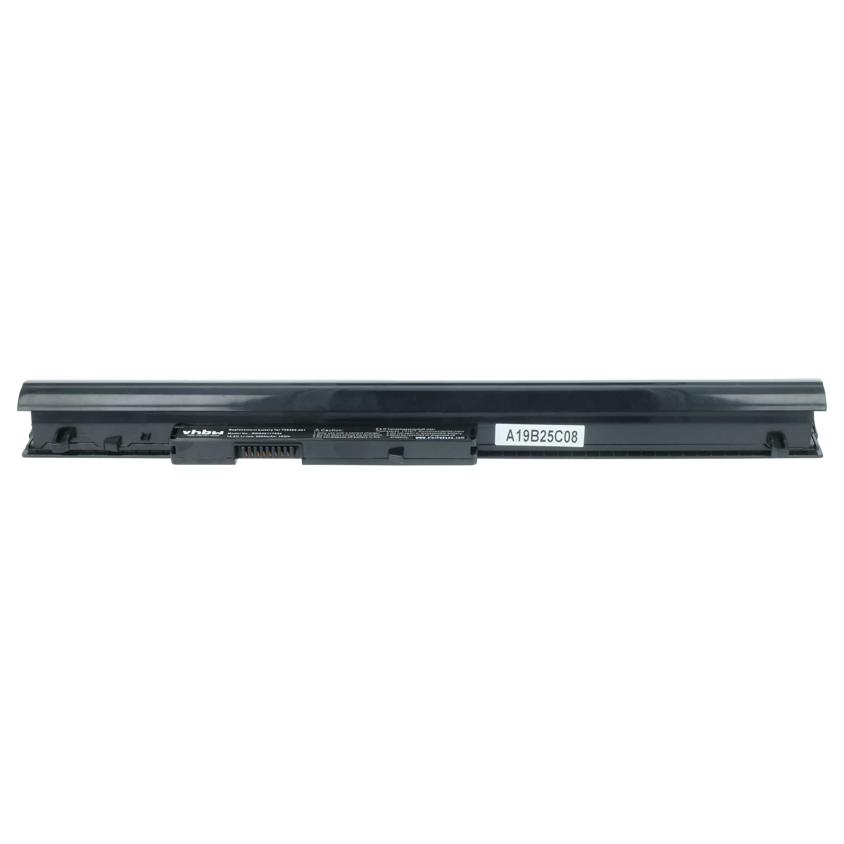 Batteria sostituisce HP 728248-221, 728248-141, 728248-121 per notebook - 2600mAh 14,8V Li-Ion nero