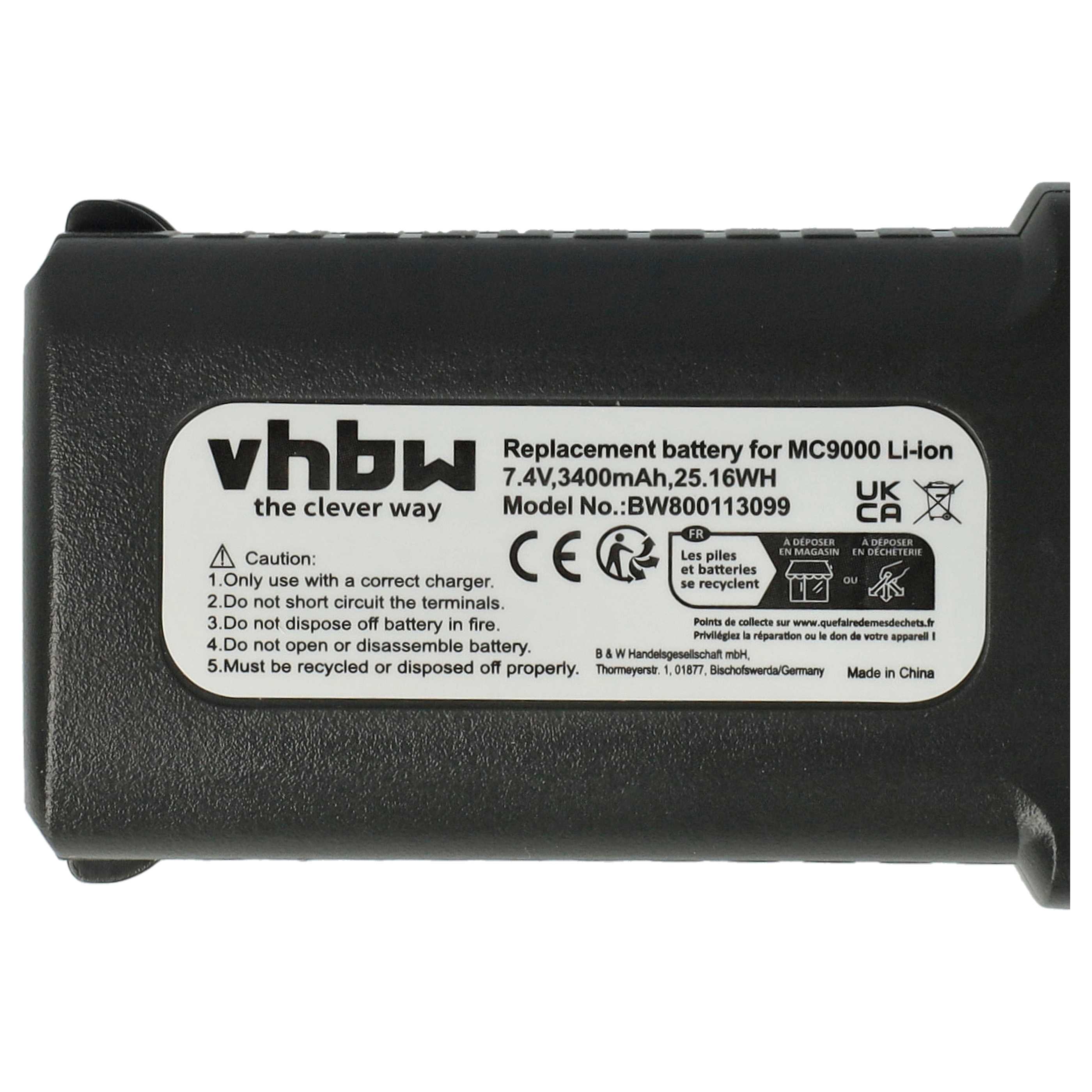 Handheld Computer 2x Battery replaces Symbol 21-65587-02, 21-61261-01, 21-65587-01 - 3400mAh, 7.4V