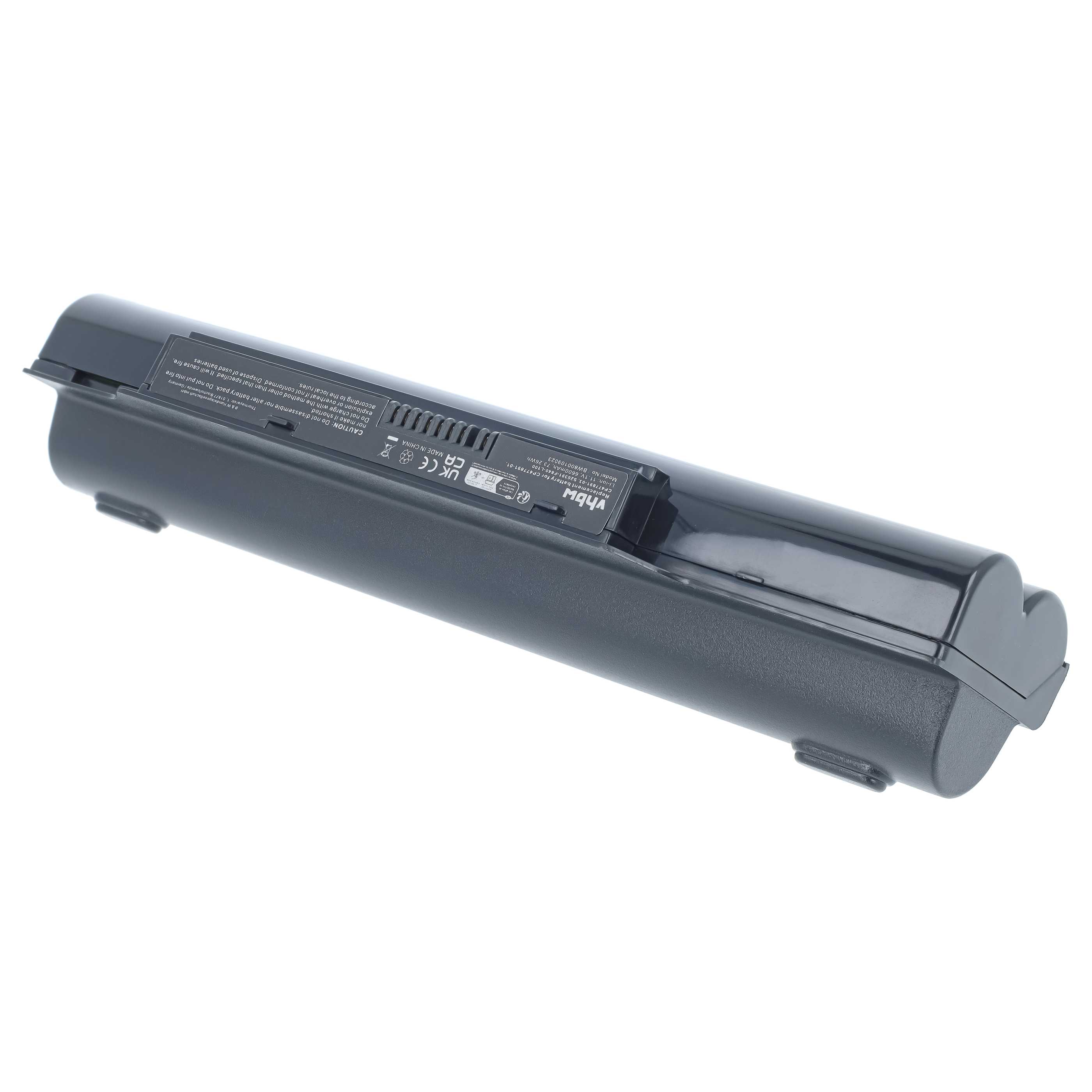 Notebook Battery replaces Fujitsu Siemens CP477891-03, CP477891-01 - 6600 mAh 11.1 V Li-Ion, black