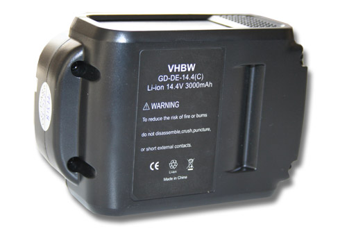 Batteria sostituisce Dewalt DCB141, DCB140-XJ, DCB140, DCB-141-XJ per attrezzo Dewalt - 3Ah 14,4V Li-Ion