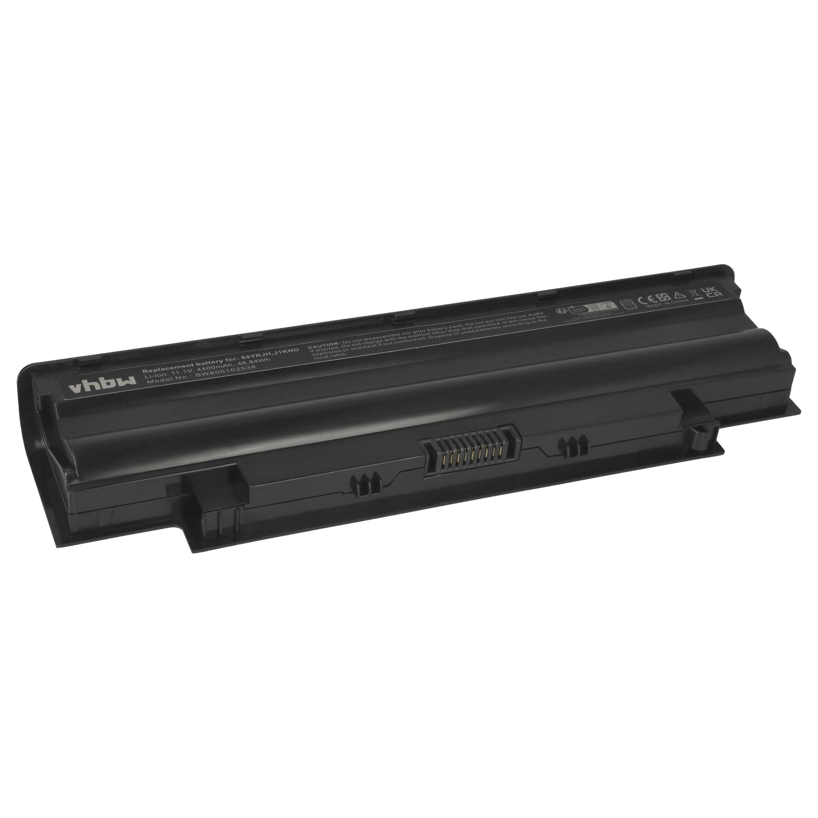 Batterie remplace Dell 07XFJJ, 04YRJH, 06P6PN, 0383CW pour ordinateur portable - 4400mAh 11,1V Li-ion, noir