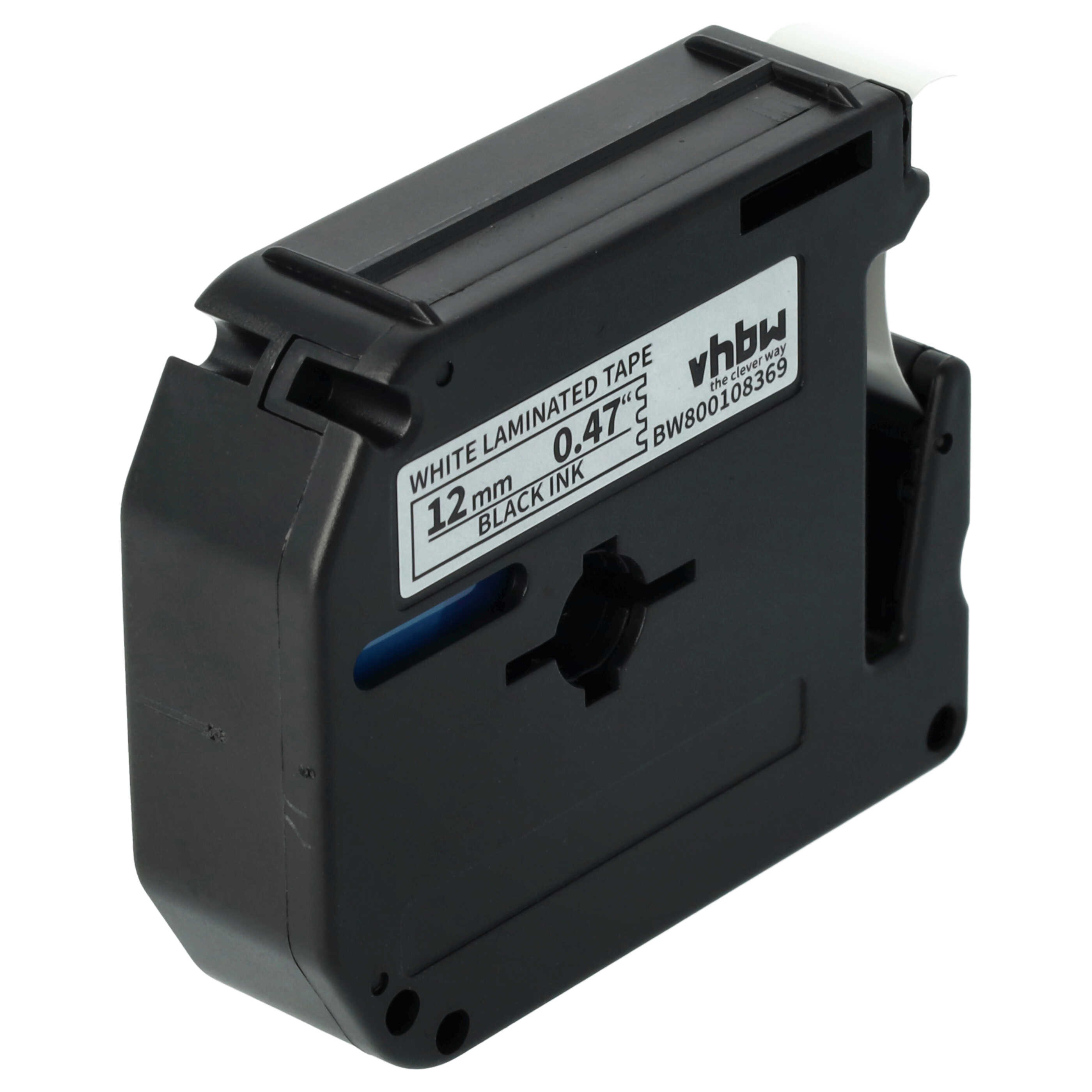 10x Cassetta nastro sostituisce Brother M-K231 per etichettatrice Brother 12mm nero su bianco