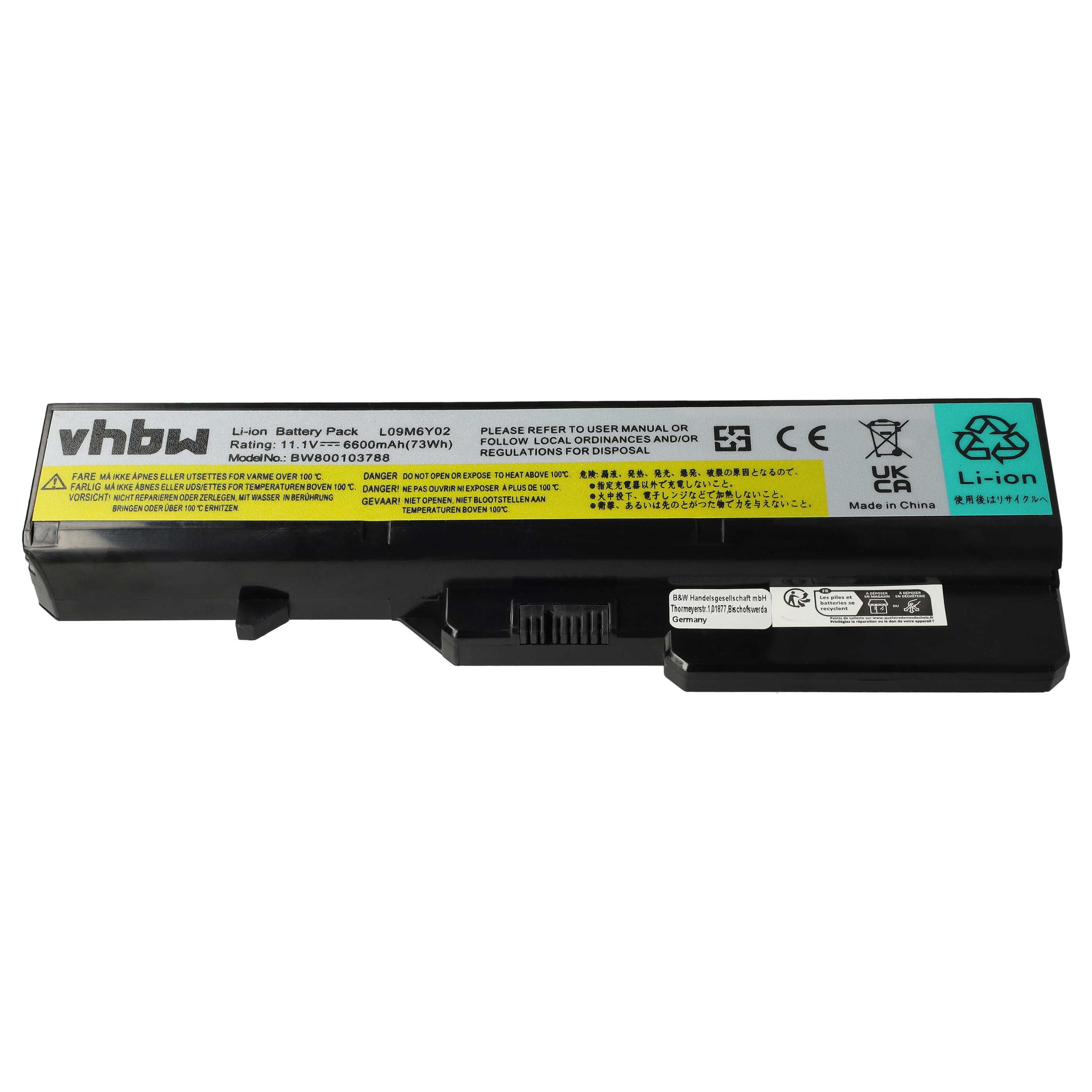 Akumulator do laptopa zamiennik IBM / Lenovo 121000938, 121000937, 121000935 - 6600 mAh 11,1 V Li-Ion, czarny