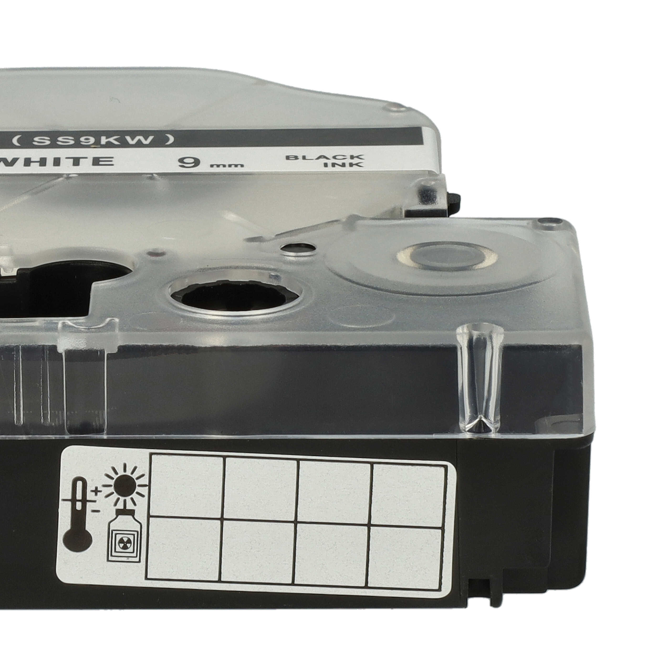 50x Label Tape replaces Epson LC-3WBN - 9 mm Black to White