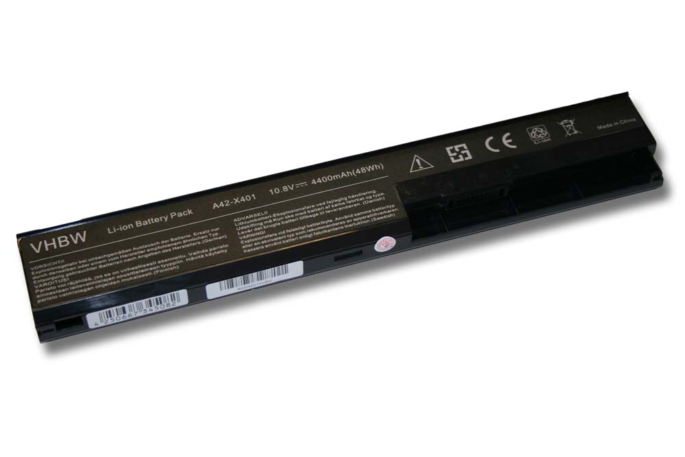 Notebook Battery Replacement for Asus 0B110-00140100E-A1A11-205-003U, A31-X401 - 4400mAh 10.8V Li-Ion, black