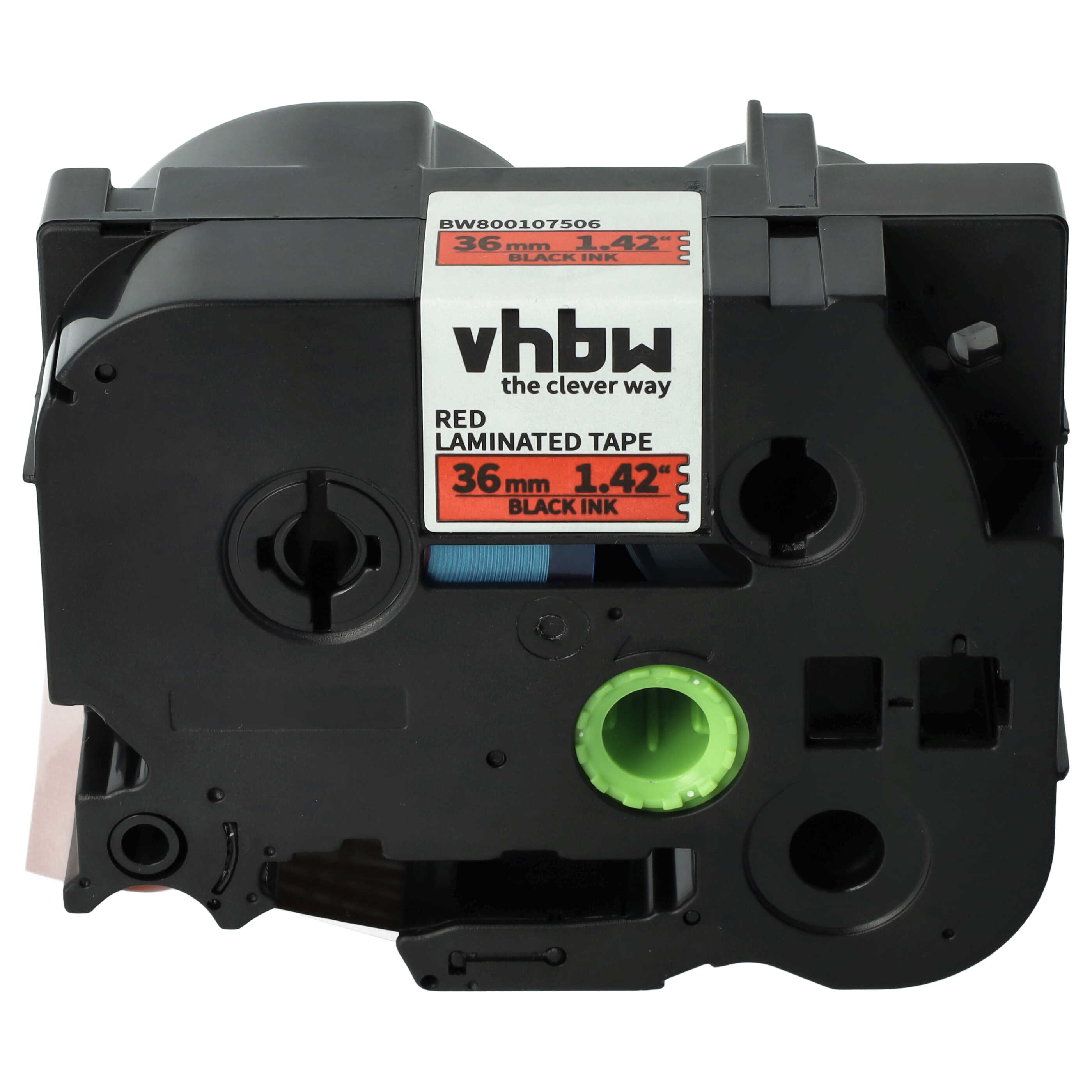 Label Tape as Replacement for Brother TZE-461, TZ-461 - 36 mm Black to Red