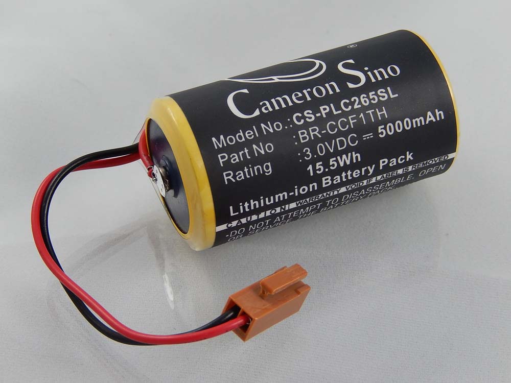 Batterie remplace GE Fanuc A20B0130K106, A02B-0120-K106 pour unité de contrôle - 5000mAh 3V Li-ion