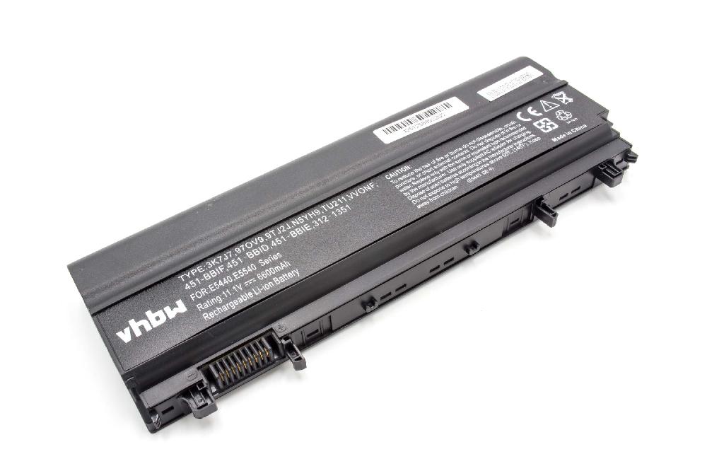 Batterie remplace Dell 0FT69, 045HHN, 0K8HC, 0FT6D9 pour ordinateur portable - 6600mAh 11,1V Li-ion, noir