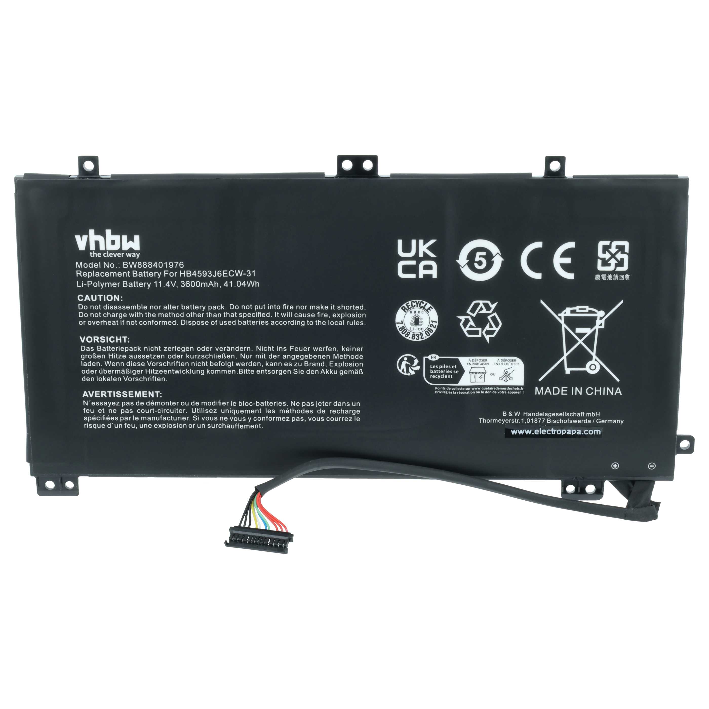 Akumulator do laptopa zamiennik Huawei HB4593J6ECW-31, HB4593J6ECW - 3600 mAh 11,4 V LiPo
