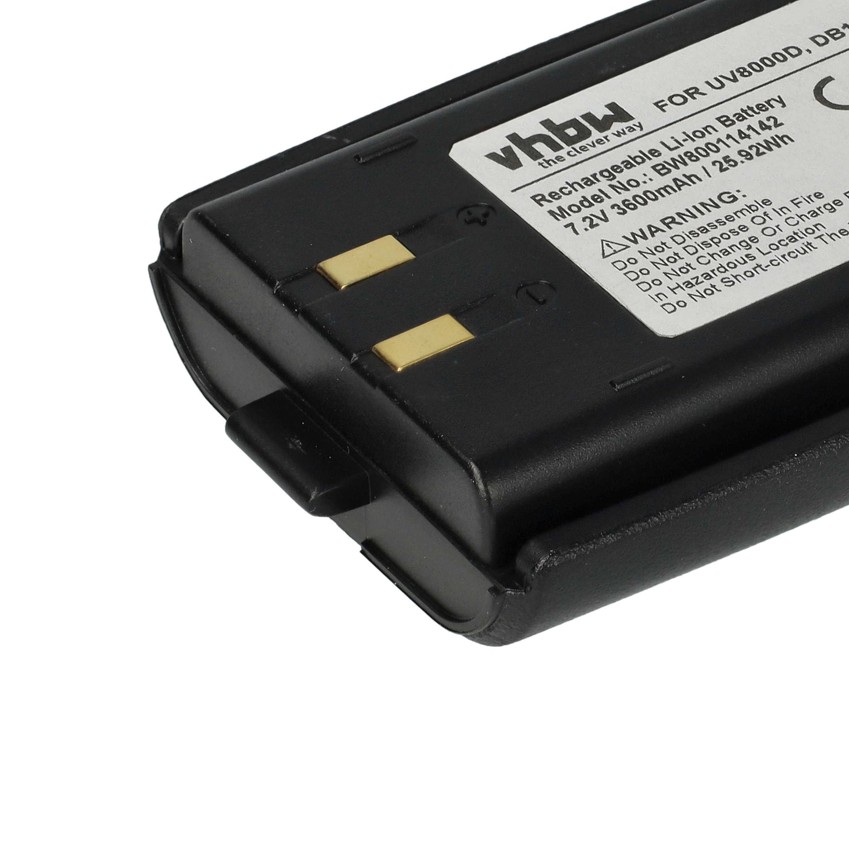 Radio 2x Battery replaces UV8000D, DB10 - 3600 mAh 7.2 V Li-Ion