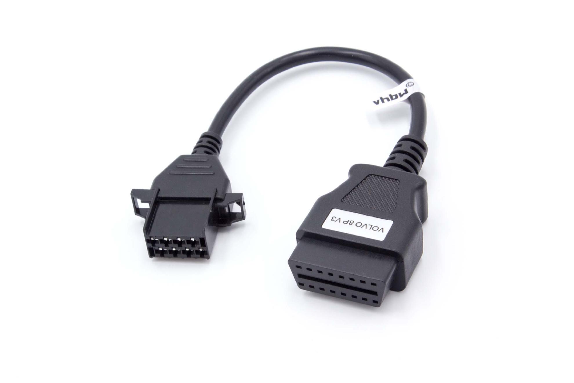 vhbw OBD2 Adapter 8Pin OBD1 to OBD2 compatible with VOL Vehicle - 20 cm